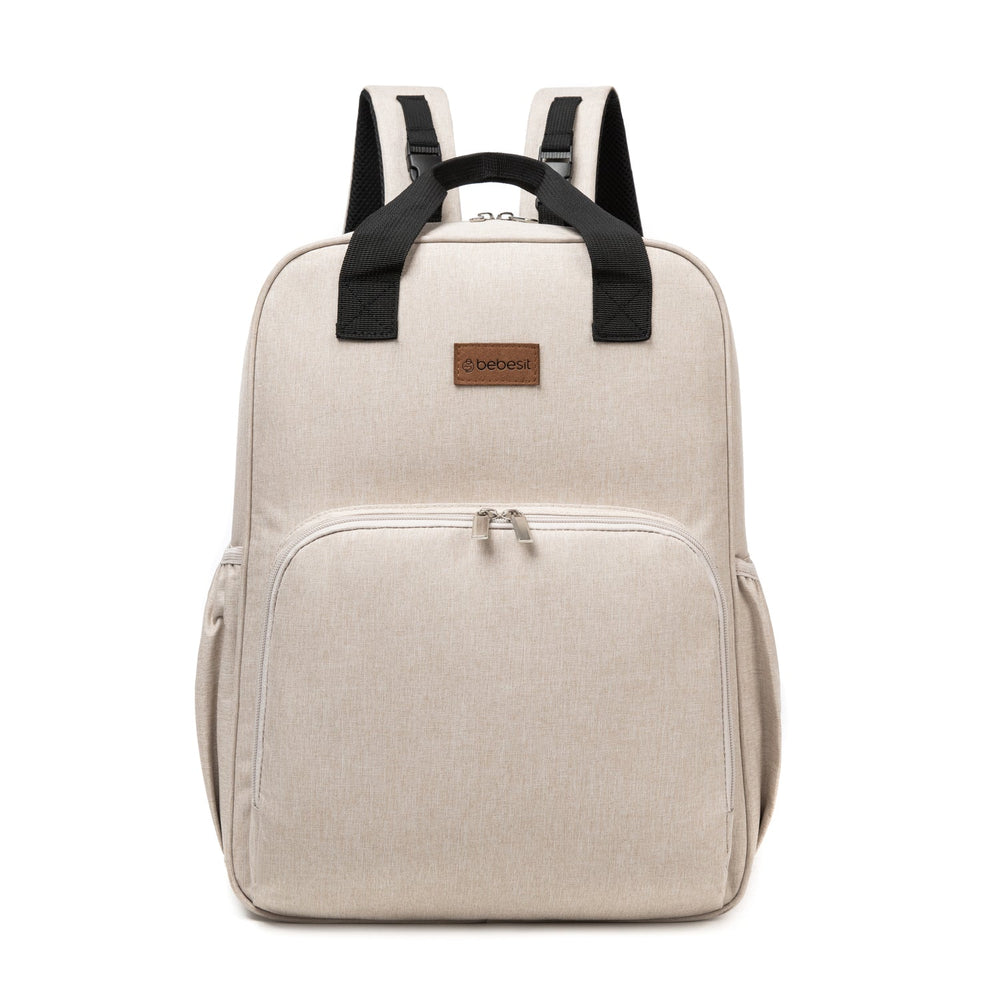 Mochila 3 Maternal En 1 Pañalera Cuna Y Mudador Portátil Beige