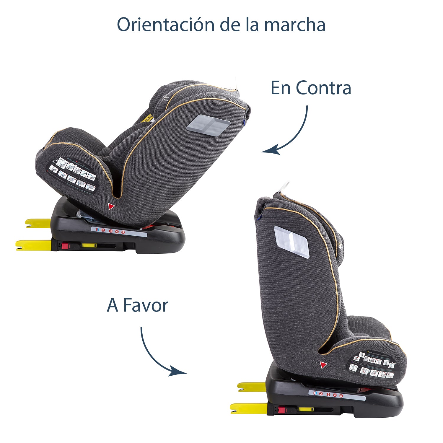 Silla de Auto Convertible 360° Isofix Supra Gris