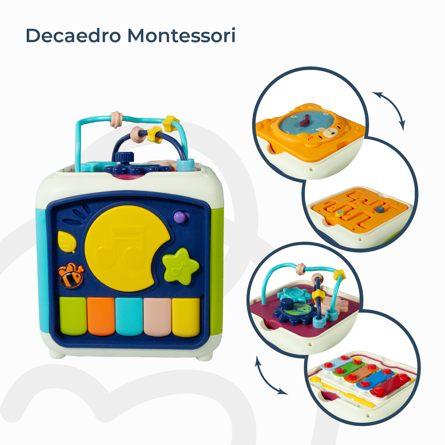 Juguete Decaedro Cubo Interactivo Montessori Aprendizaje Bebe