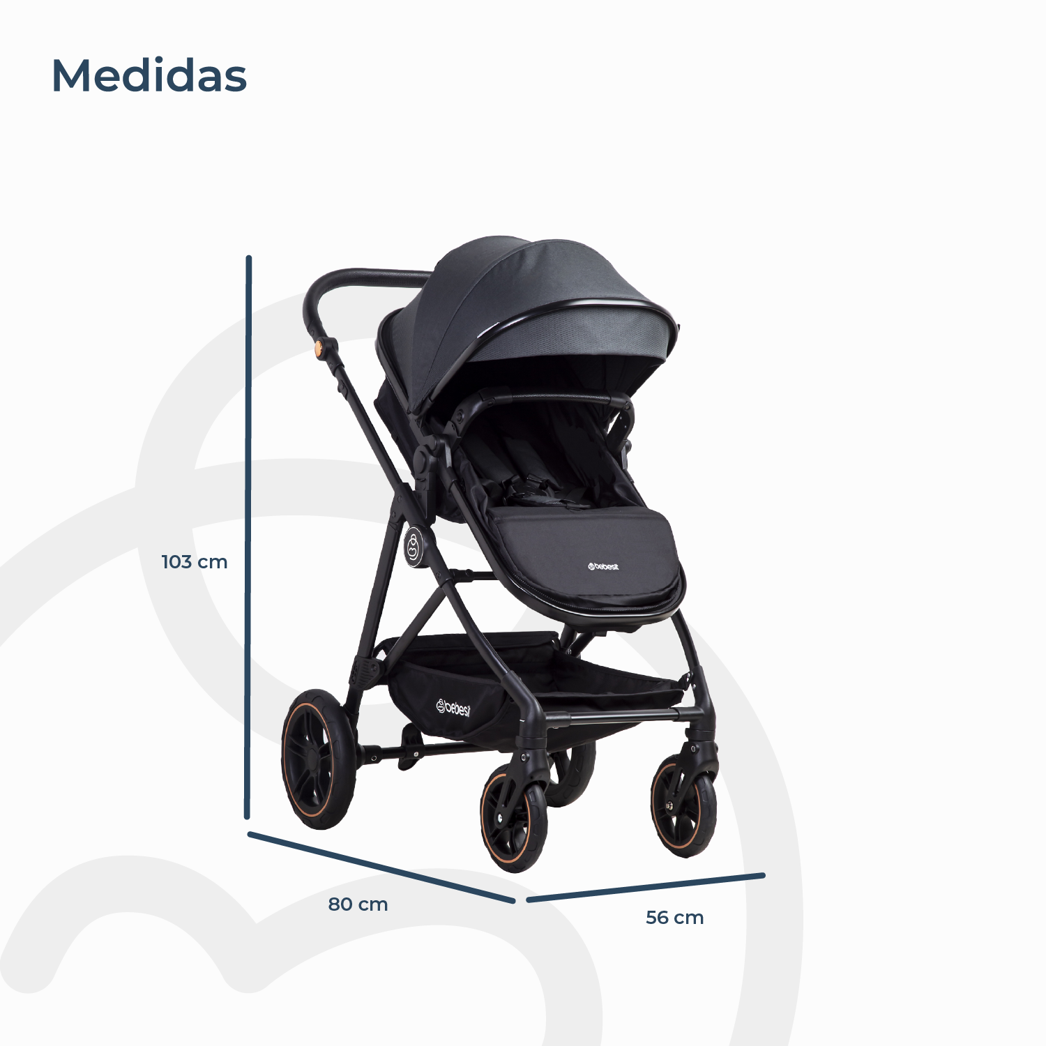 Coche Cuna Paseo Street Gris Bebesit