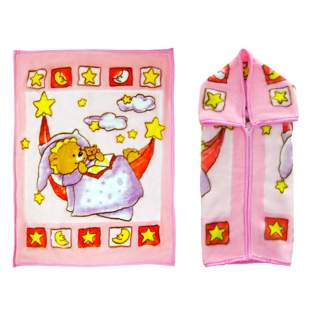 Frazada con Broches Oso Rosa