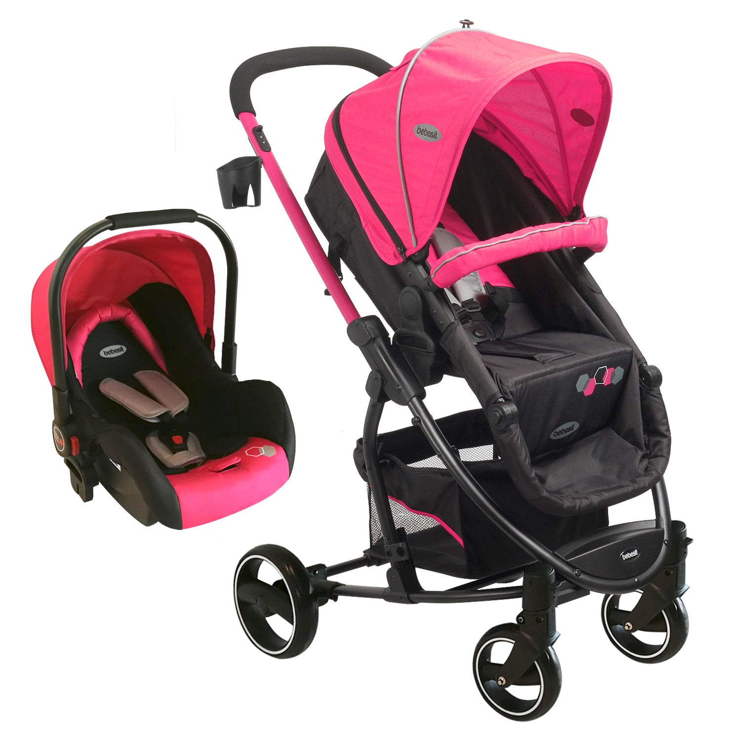 Coche Cuna travel system Alfa Nuevo Rosado