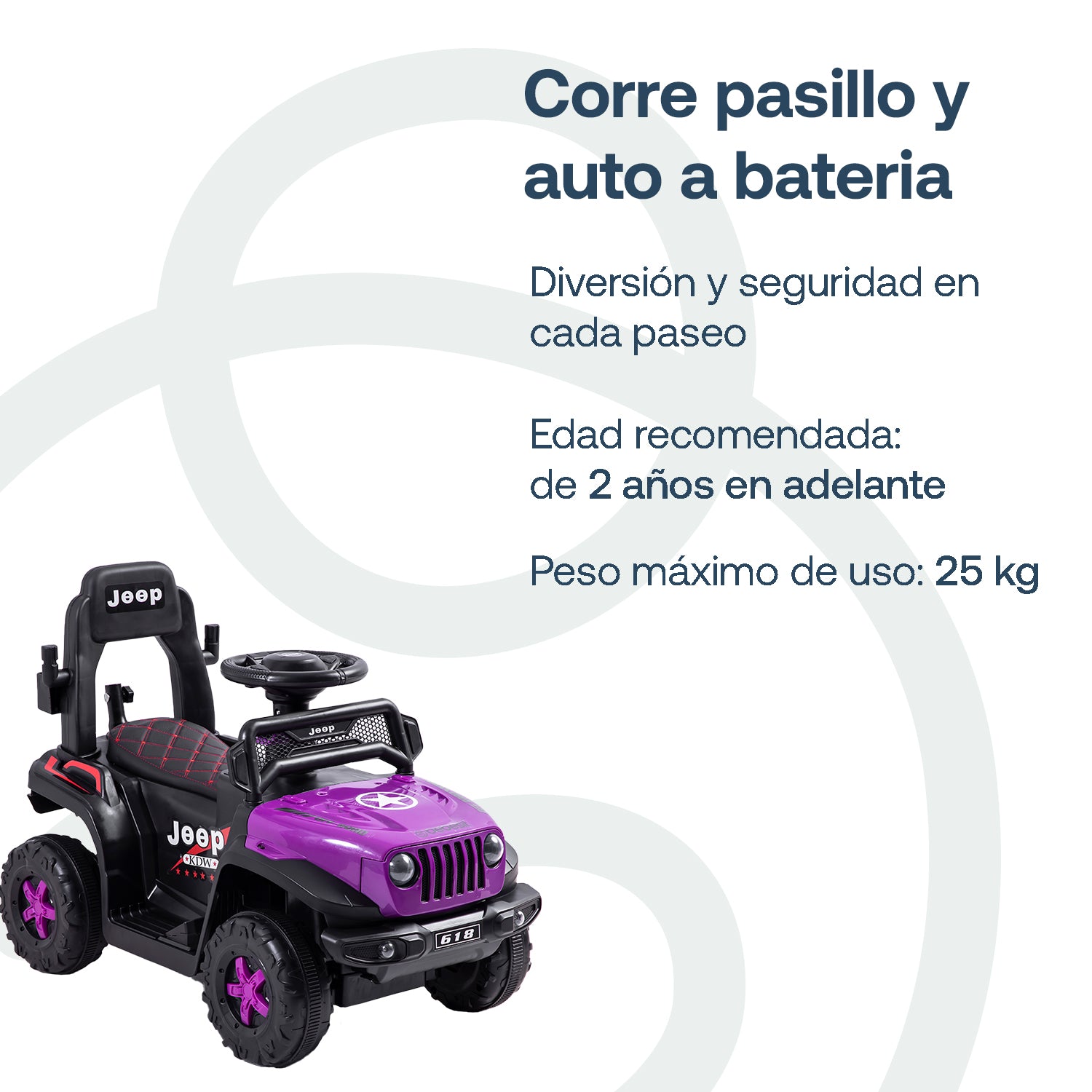 Auto Correpasillo Eléctrico Cruiser Morado Bebesit