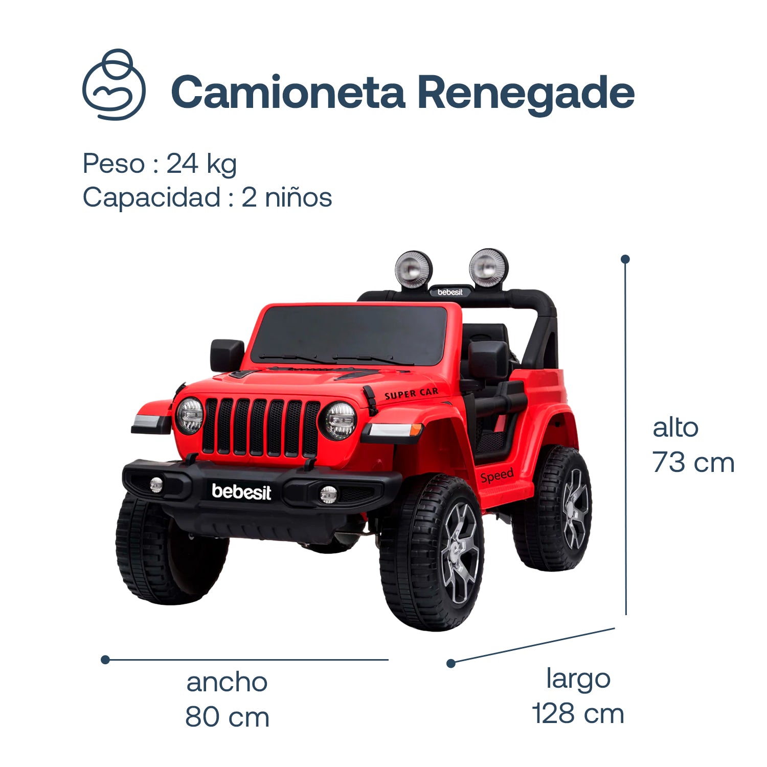 Camioneta Eléctrica Renegade Rojo Bebesit