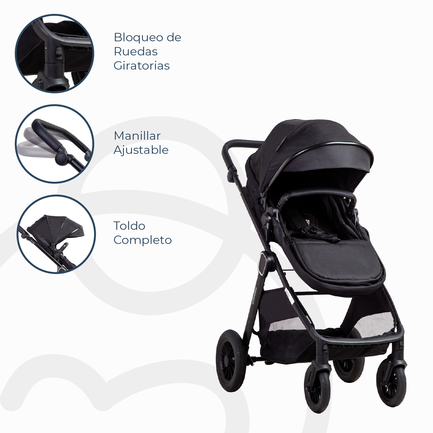 Coche Cuna Travel System Isofix Sunset Premium Negro Bebesit