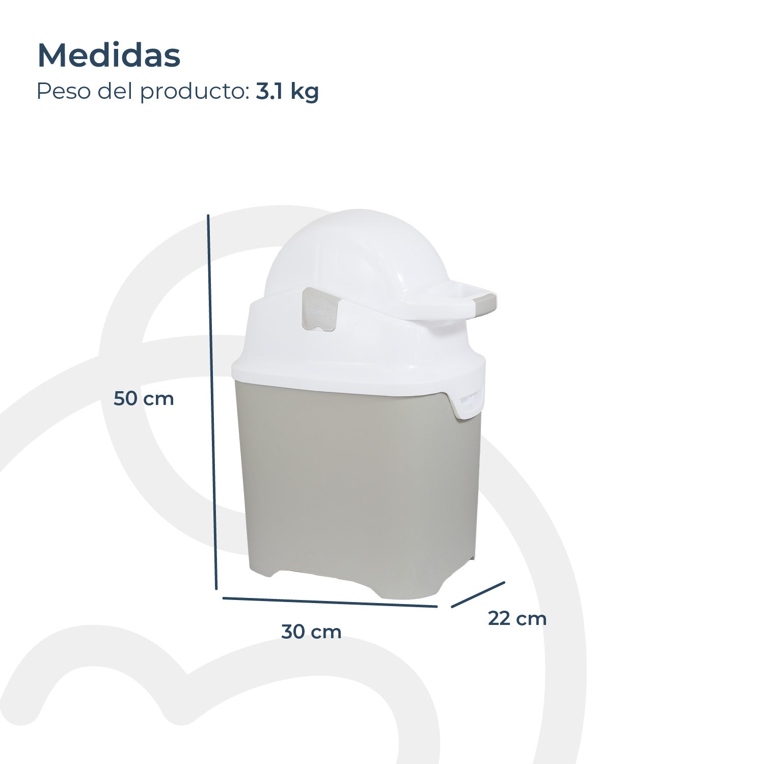 Contenedor de Pañales Beige Bebesit