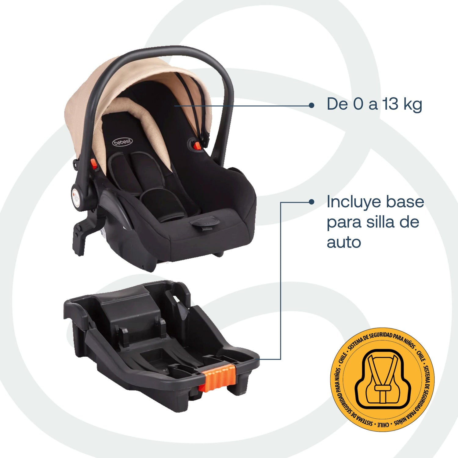 Coche Cuna travel system Mars LX Beige