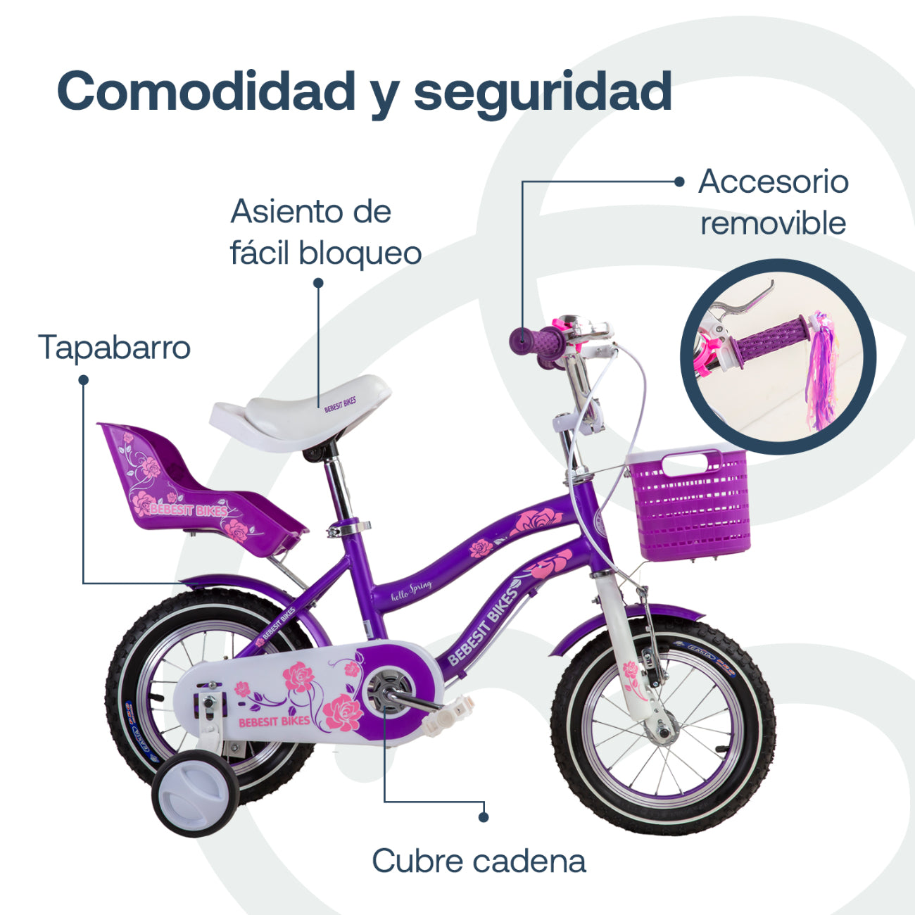 Bicicleta Infantil Queen Aro 12 Morada