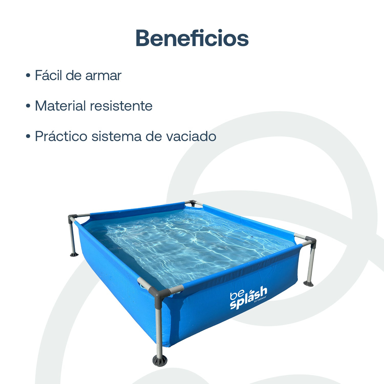 Piscina Estructural infantil de bebé 152x152x33cm BeSplash