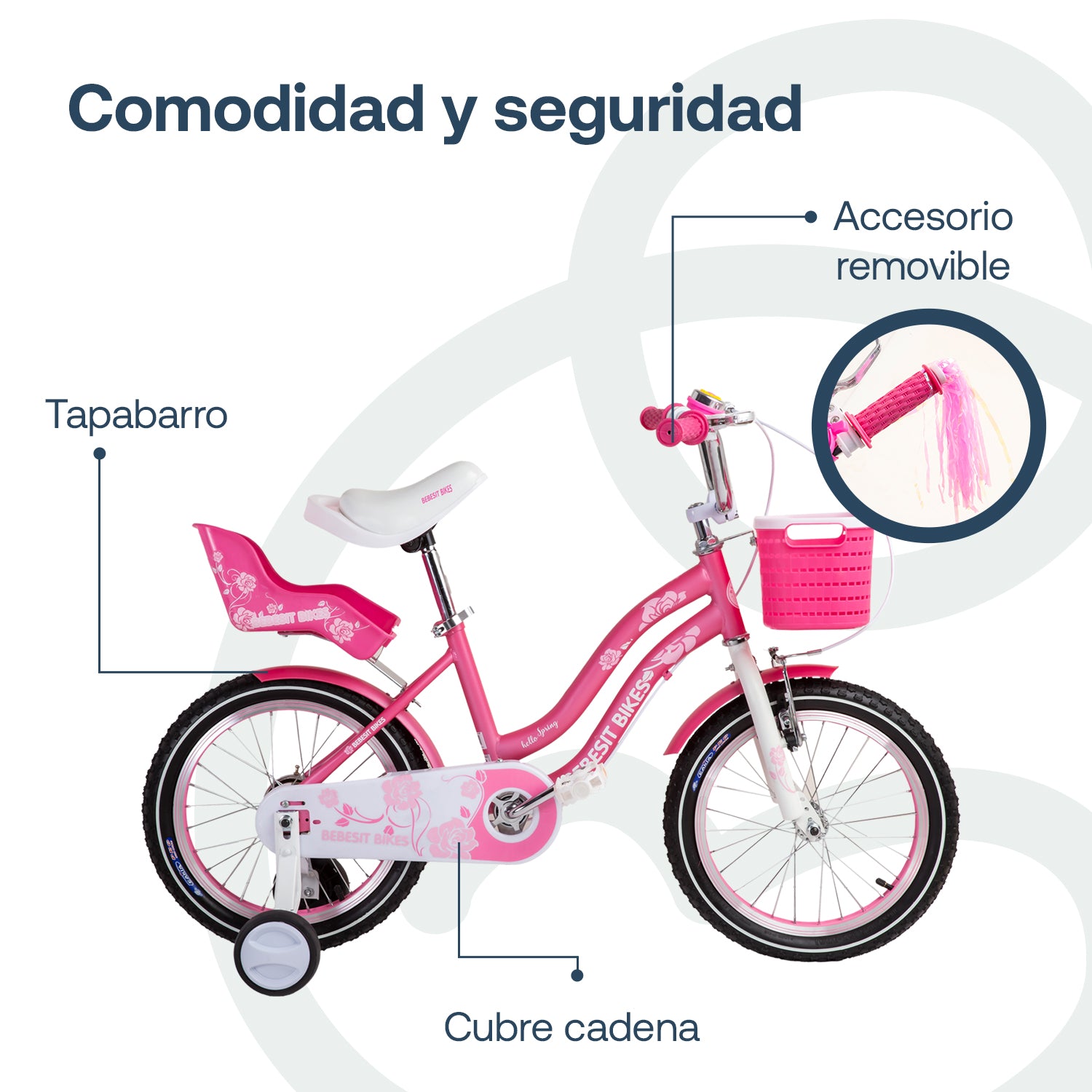 Bicicleta Infantil Queen Aro 16 Rosada