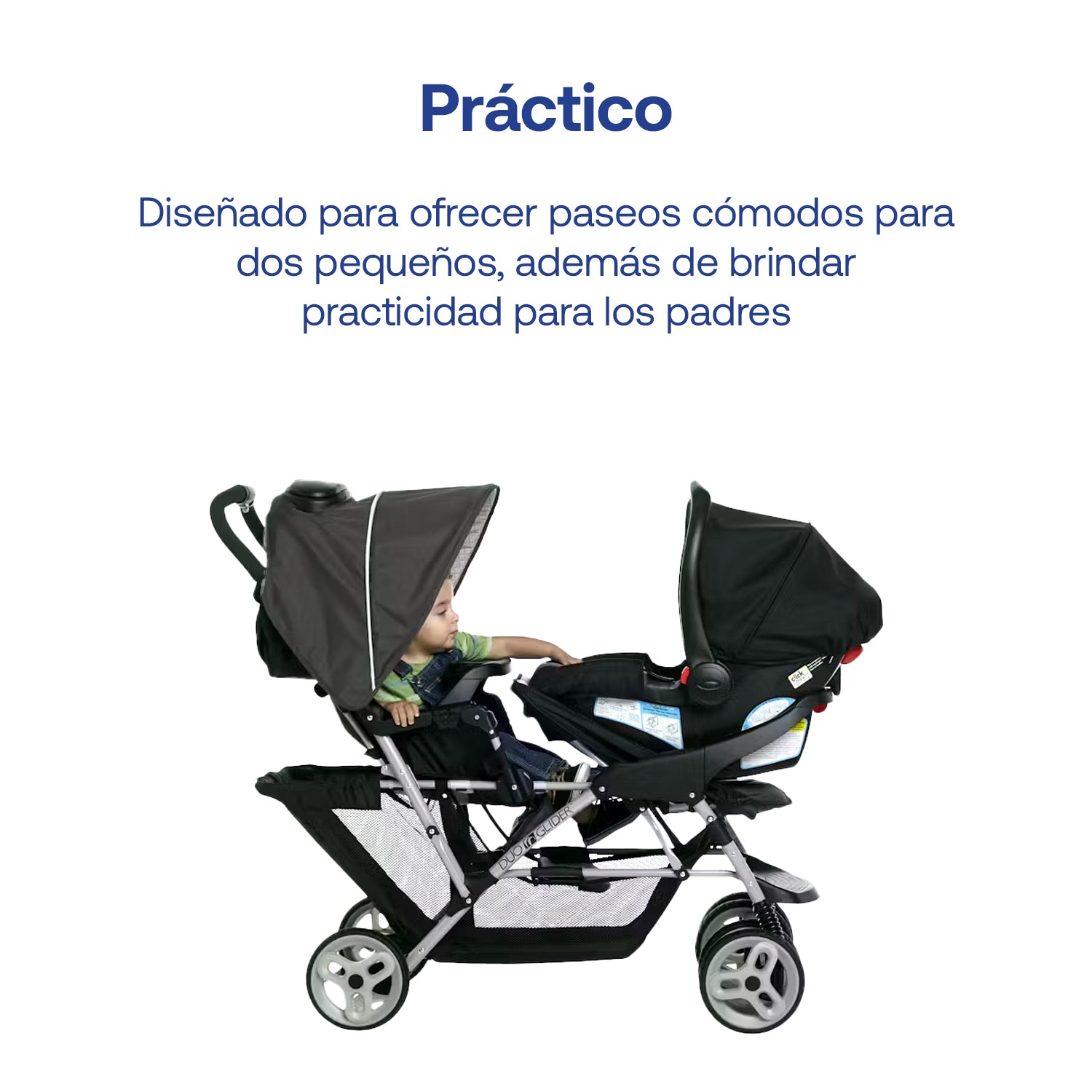 Coche DuoGlider Click Connect Glacier Graco