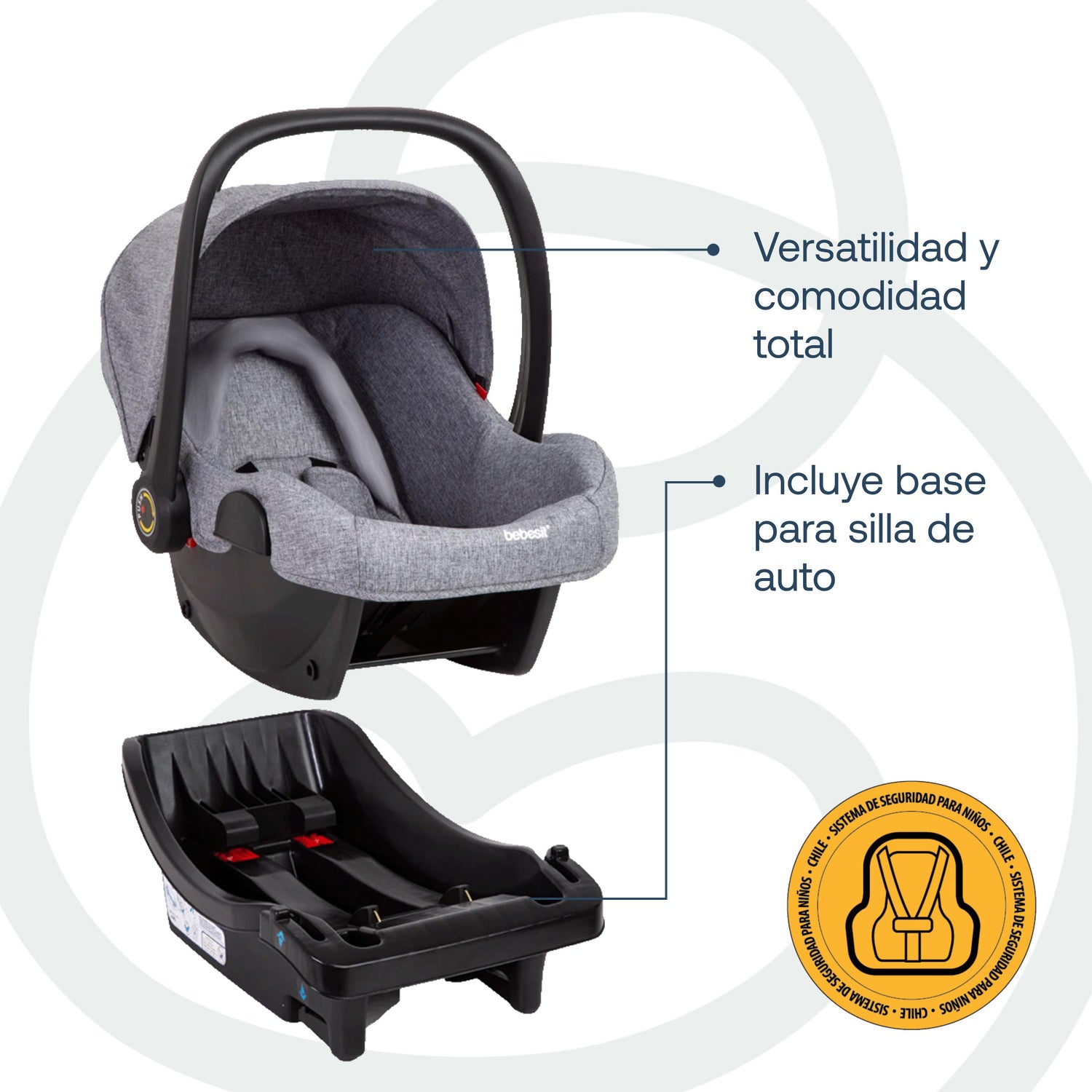 Coche Cuna travel system Swift 360 Gris