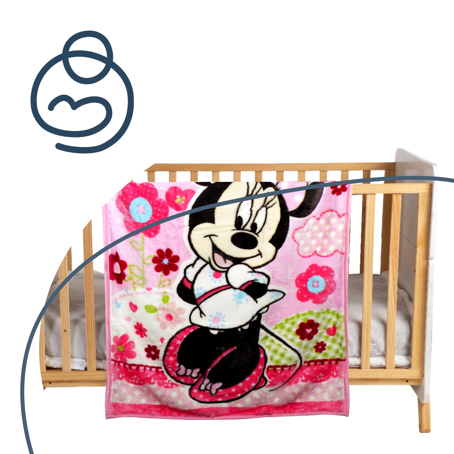 Cobertor Cuna Minnie Rosado