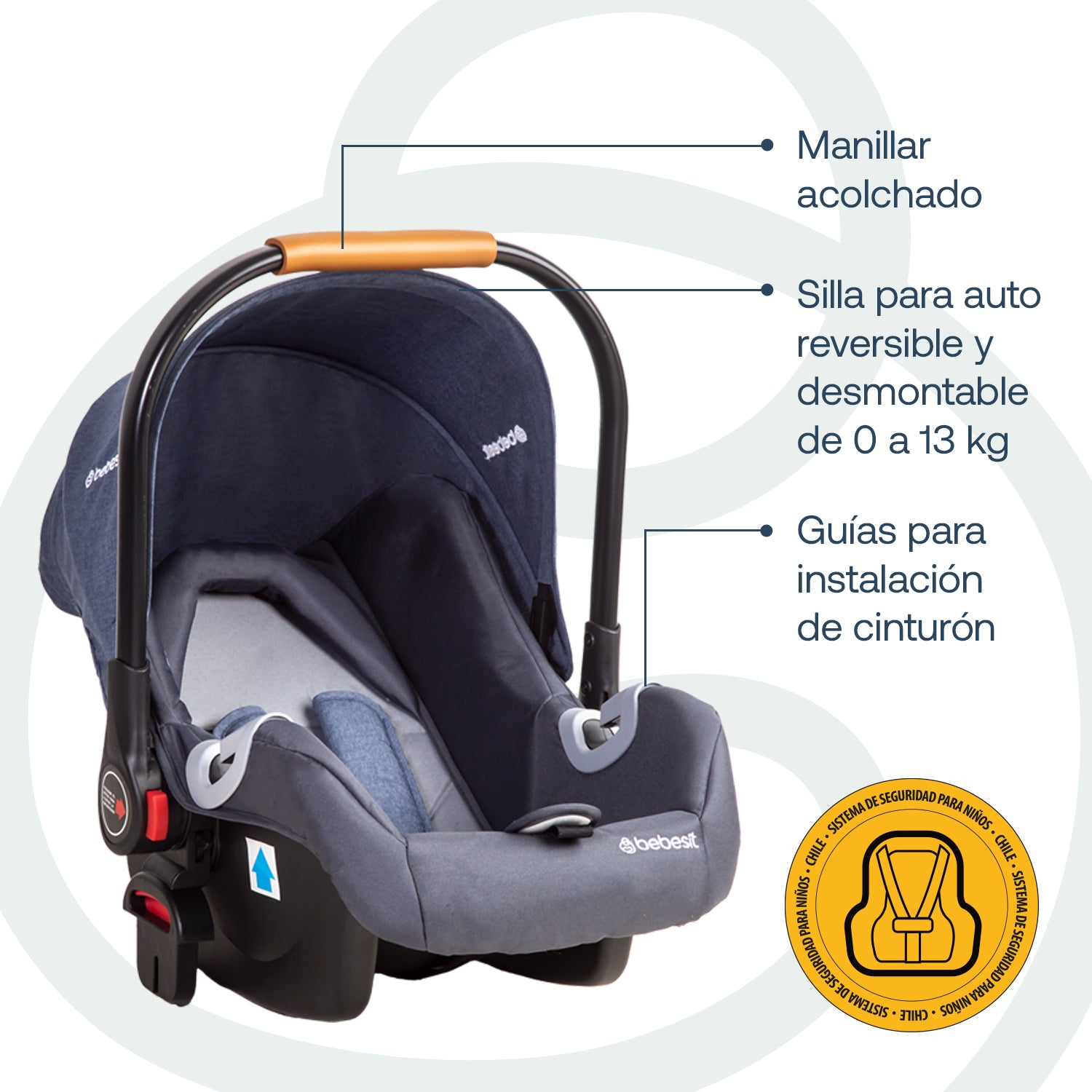 Coche Cuna travel system Fénix Azul