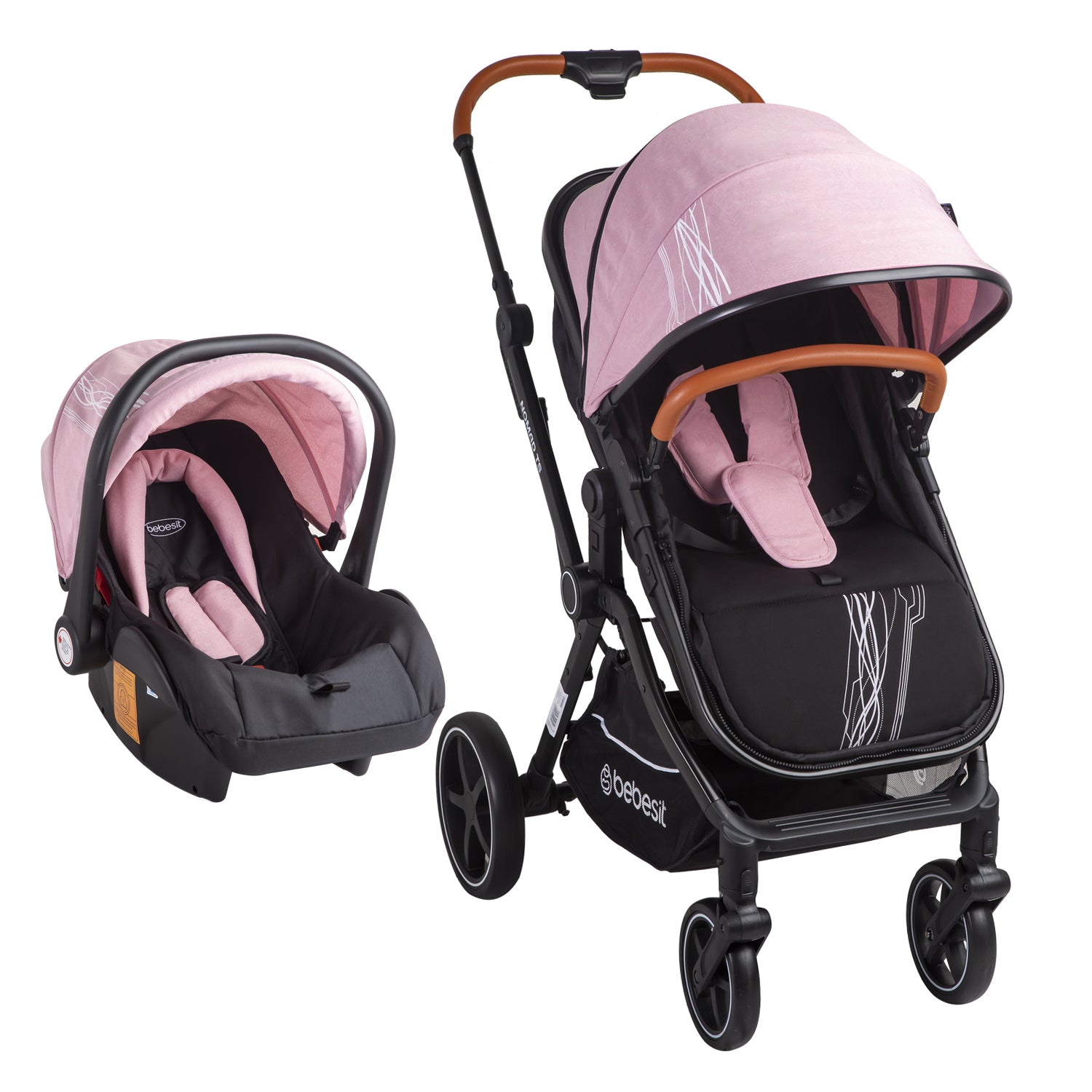 Coche Cuna travel system Nomad Rosa