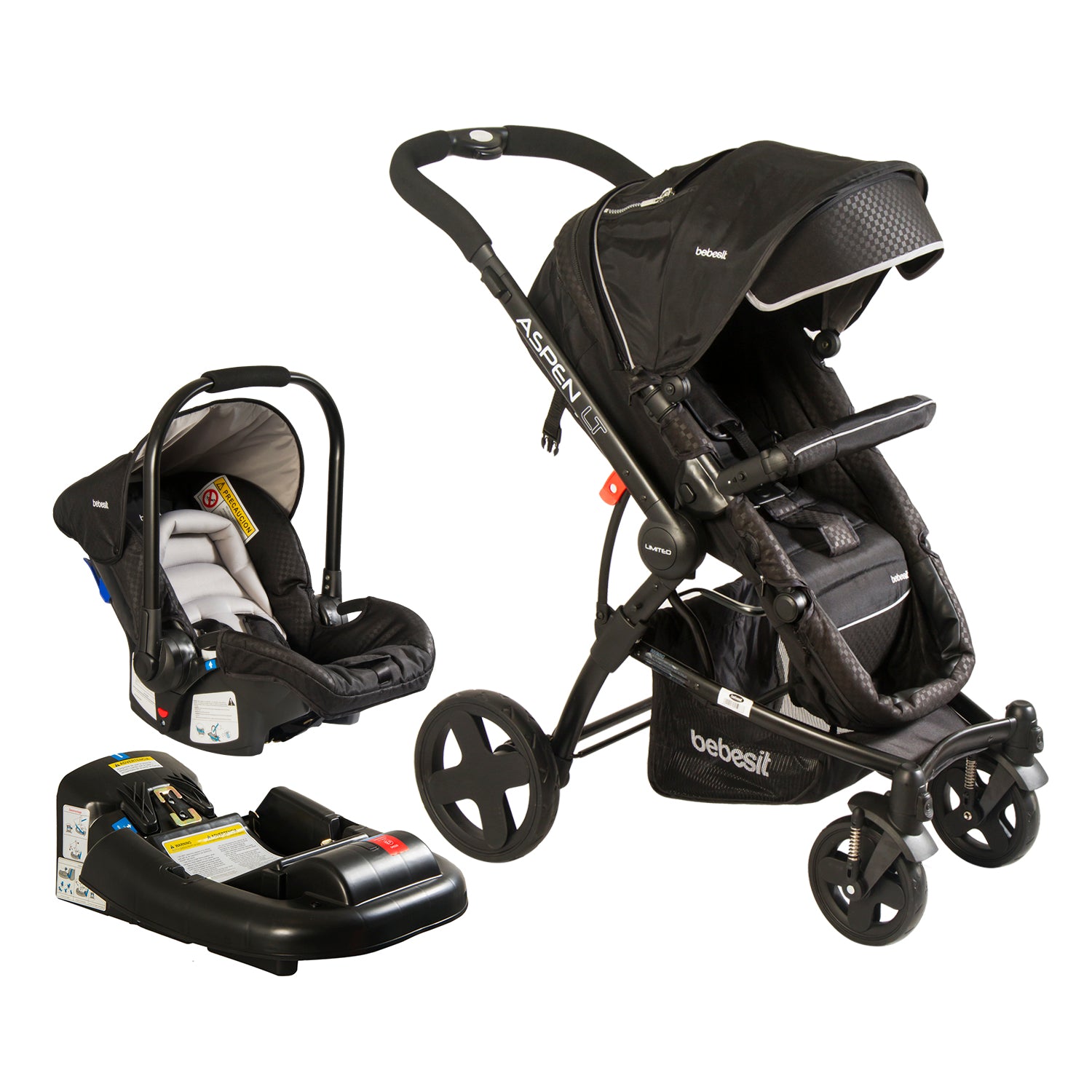 Coche Travel System Aspen Negro