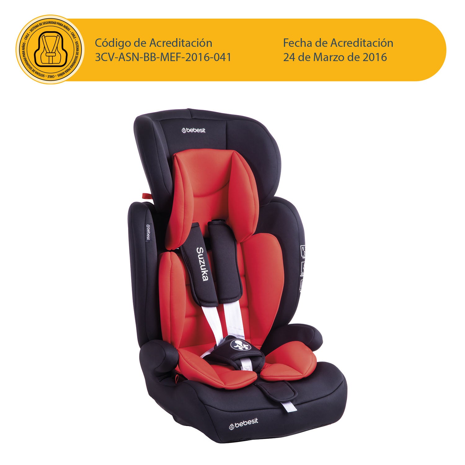 Silla de Auto Butaca Suzuka Rojo Bebesit