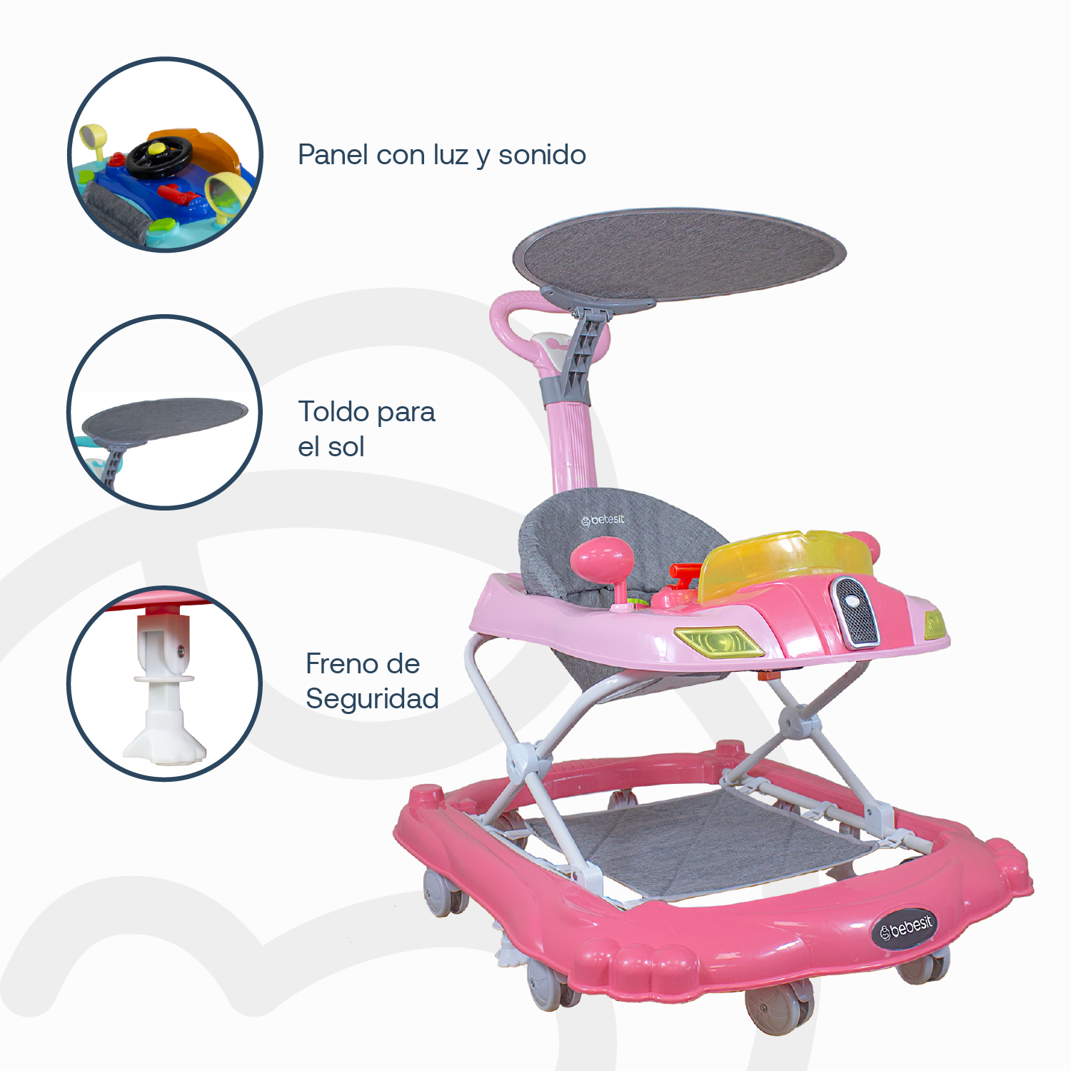 Andador 3 en 1 Discover & Play Rosado