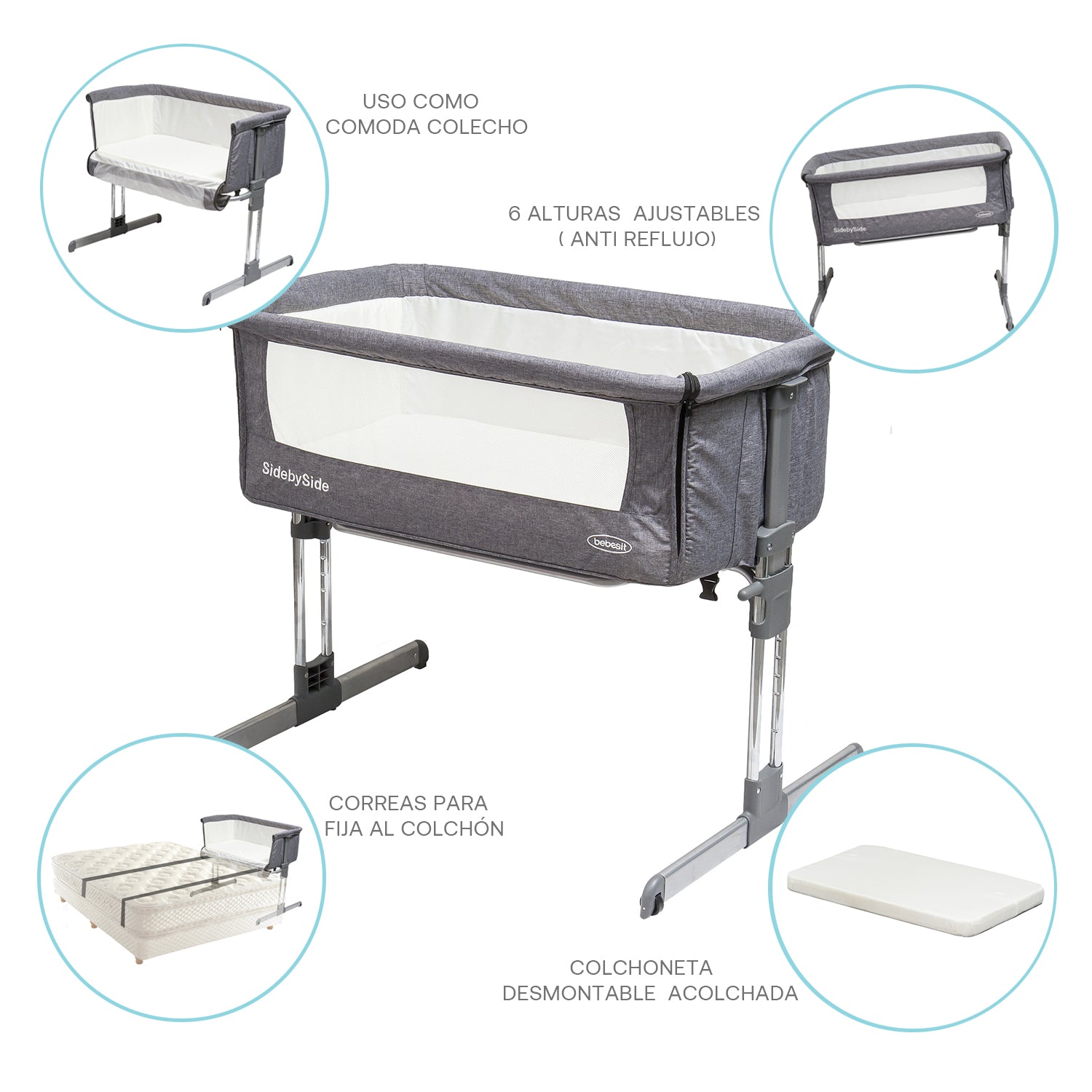 Cuna Colecho Side by Side