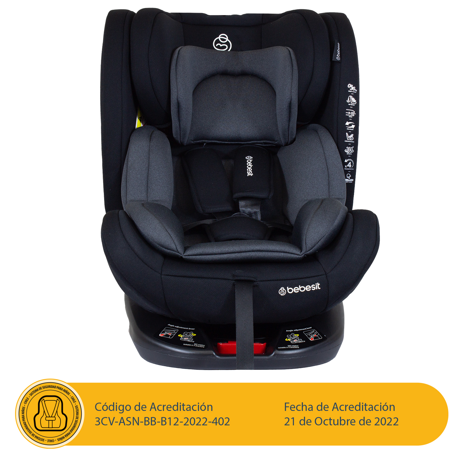 Silla de Auto Convertible 360 OneFix Grey