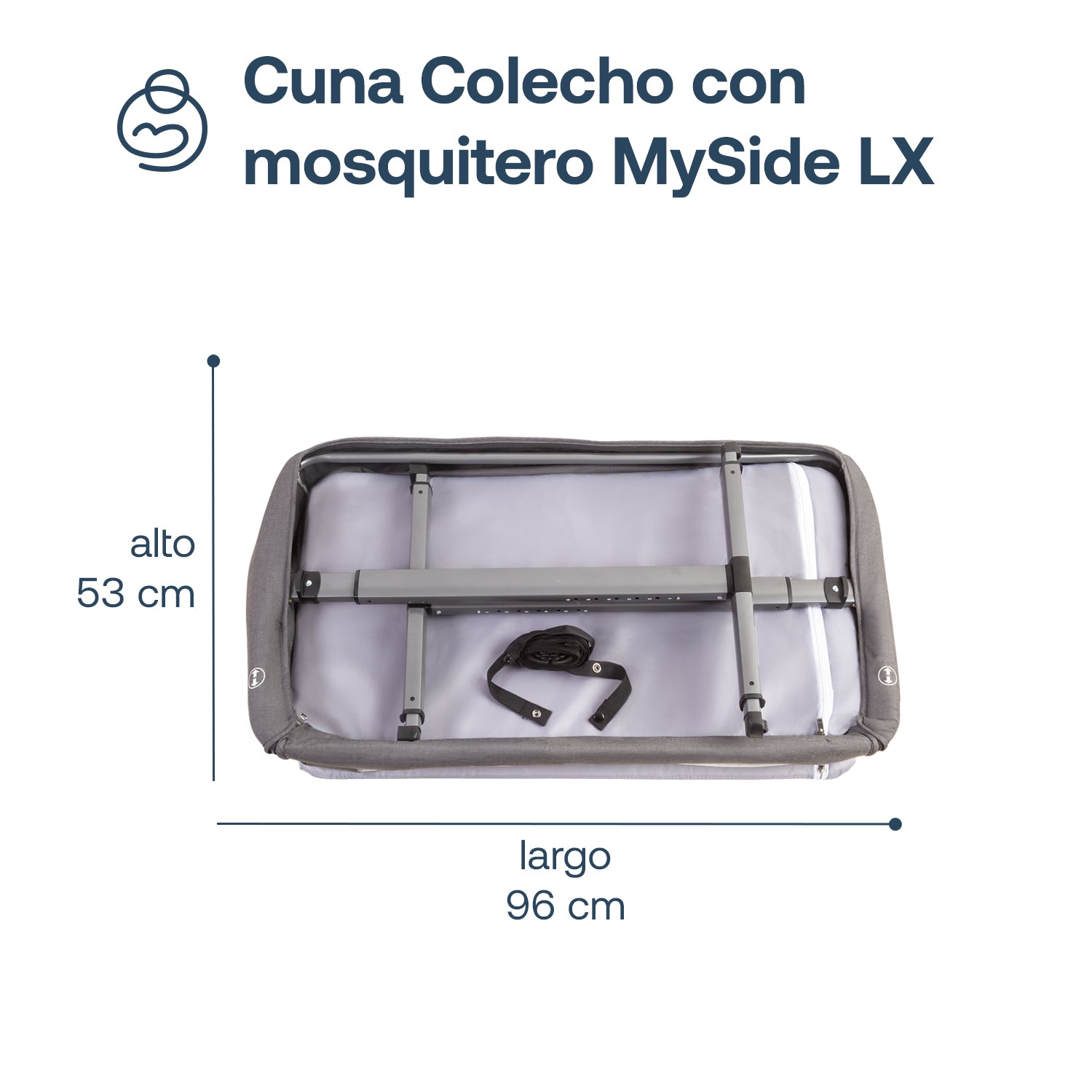 Cuna Colecho con Mosquitero MySide LX Azul Bebesit