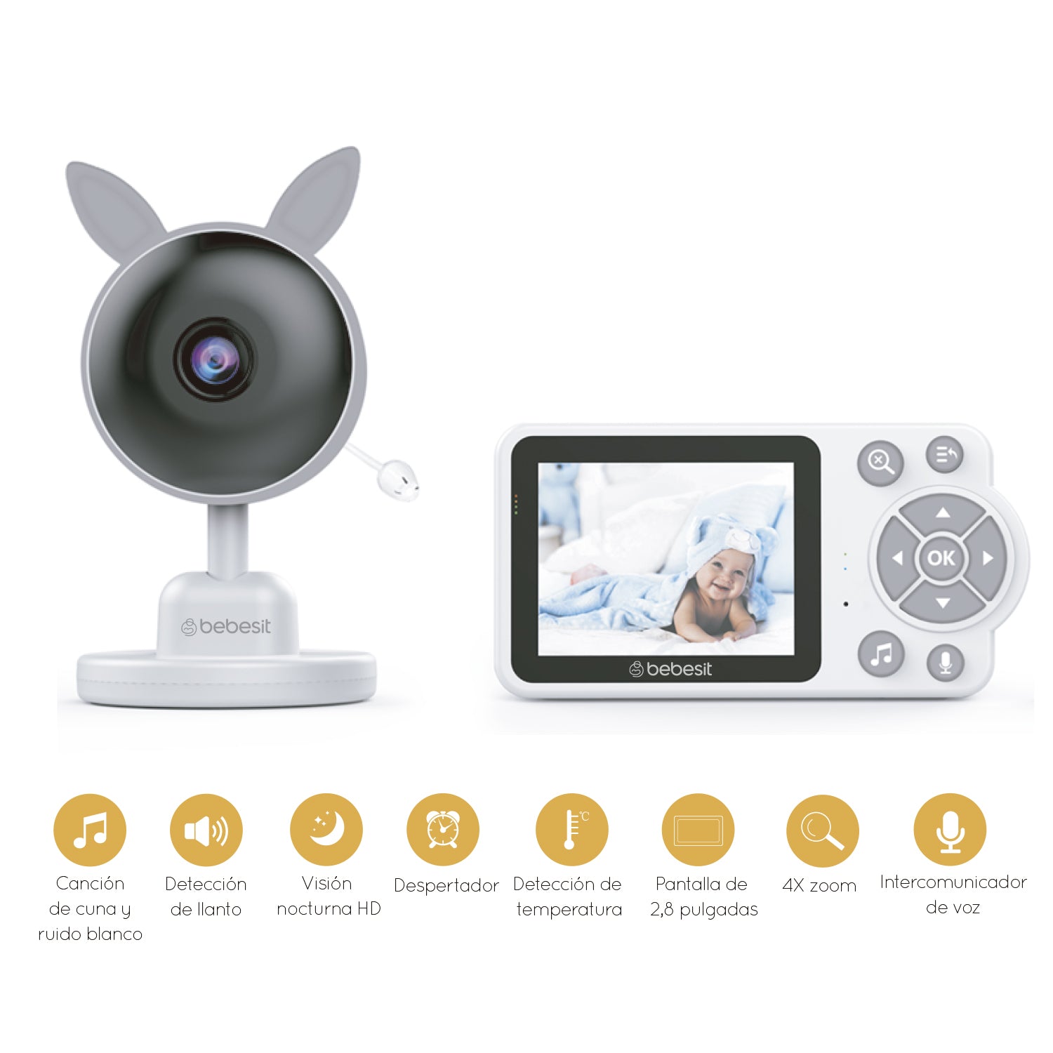 Monitor Camara SmartGuard 2.0 4x Zoom con Ruido Blanco