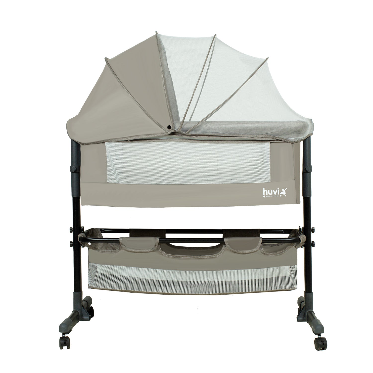 Cuna Colecho Cozy con Colchón Mosquitero y Canasto Beige Huvi