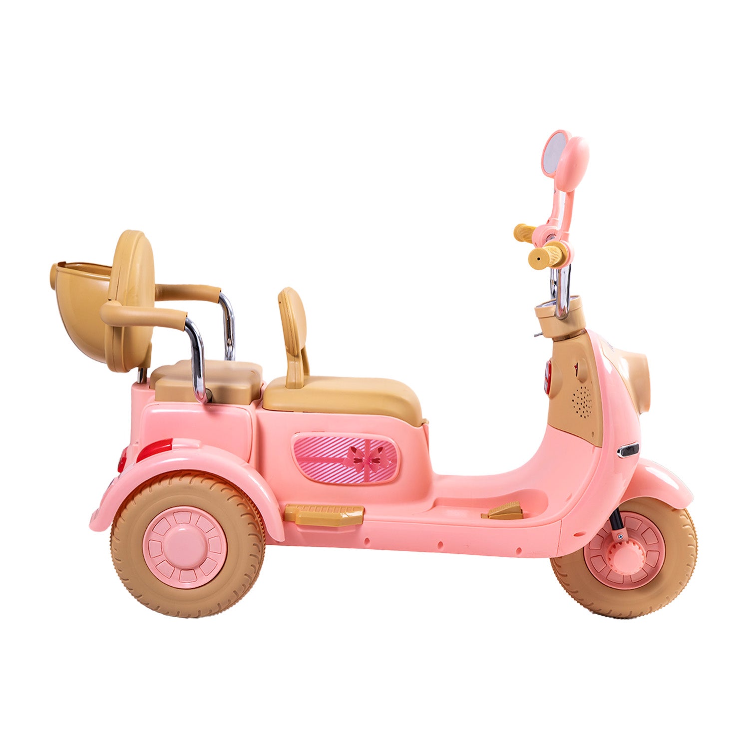 Moto Scooter Eléctrica Doble Rosa Bebesit