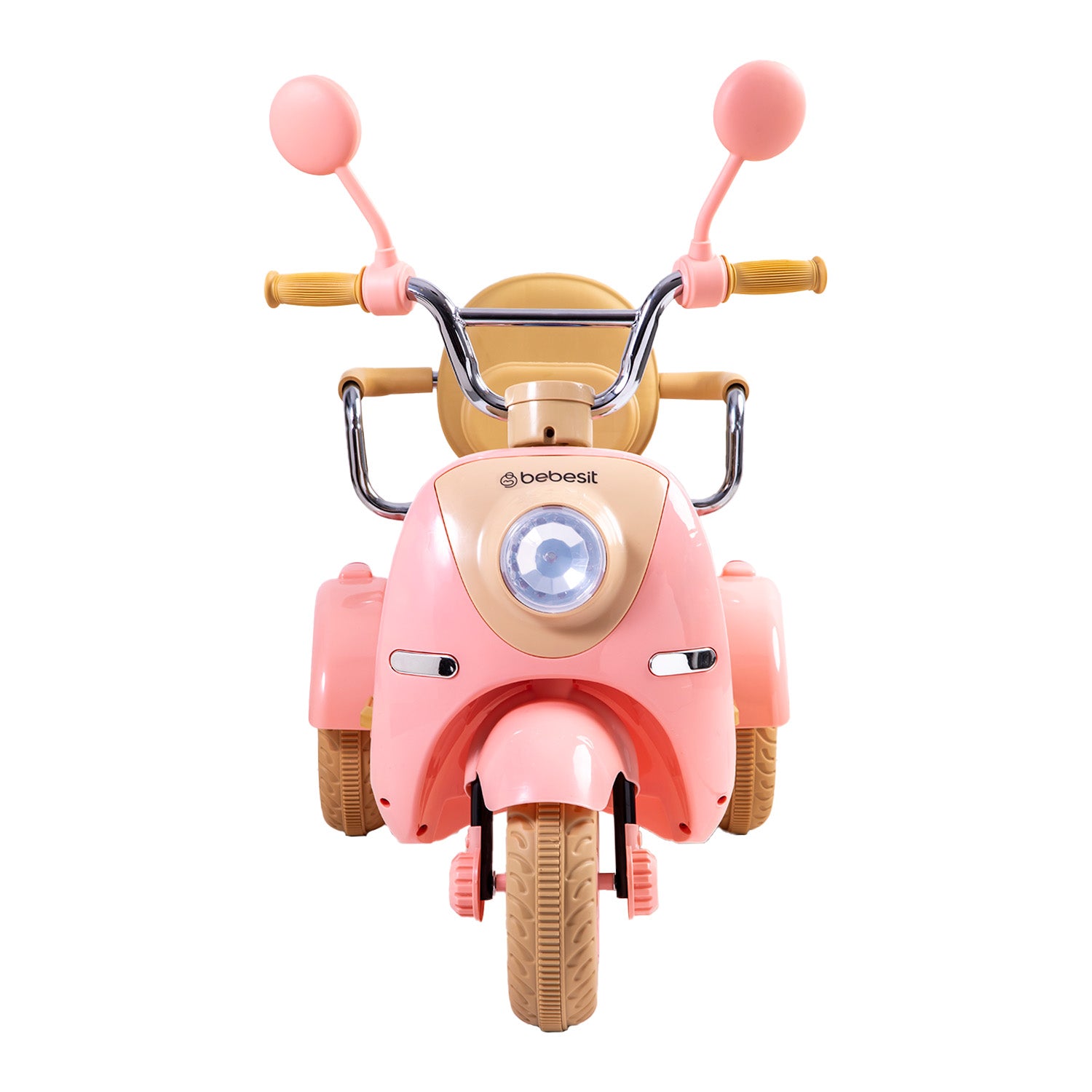 Moto Scooter Eléctrica Doble Rosa Bebesit