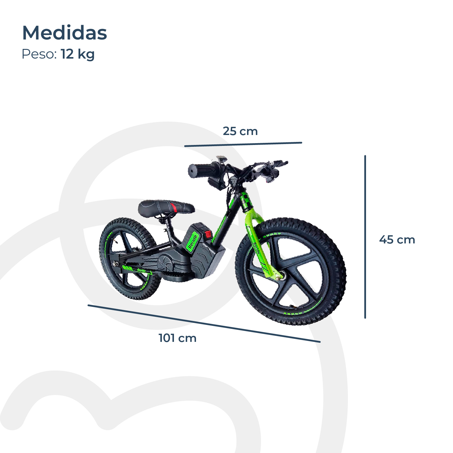 Bicicleta Eléctrica BeRide Aro 12 Verde