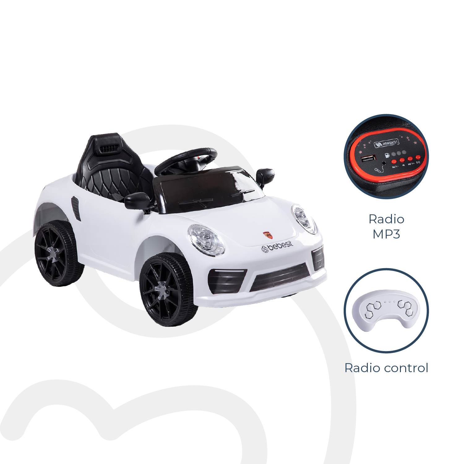 Auto Deportivo Eléctrico Race Blanco Bebesit