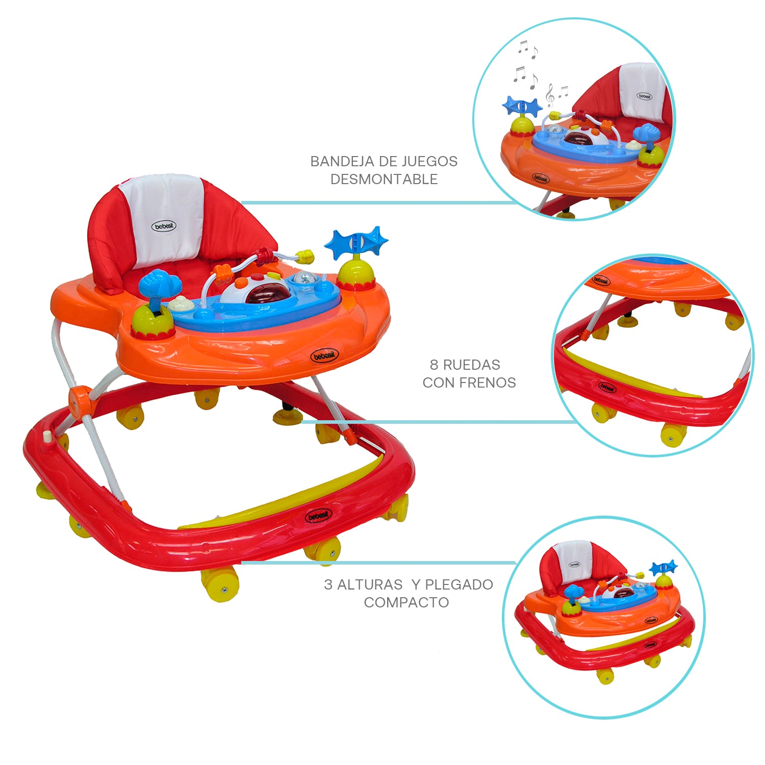 Andador Musical Airbus Naranja