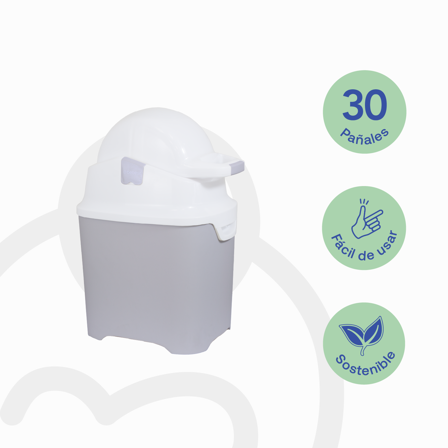Contenedor de Pañales Plateado Bebesit