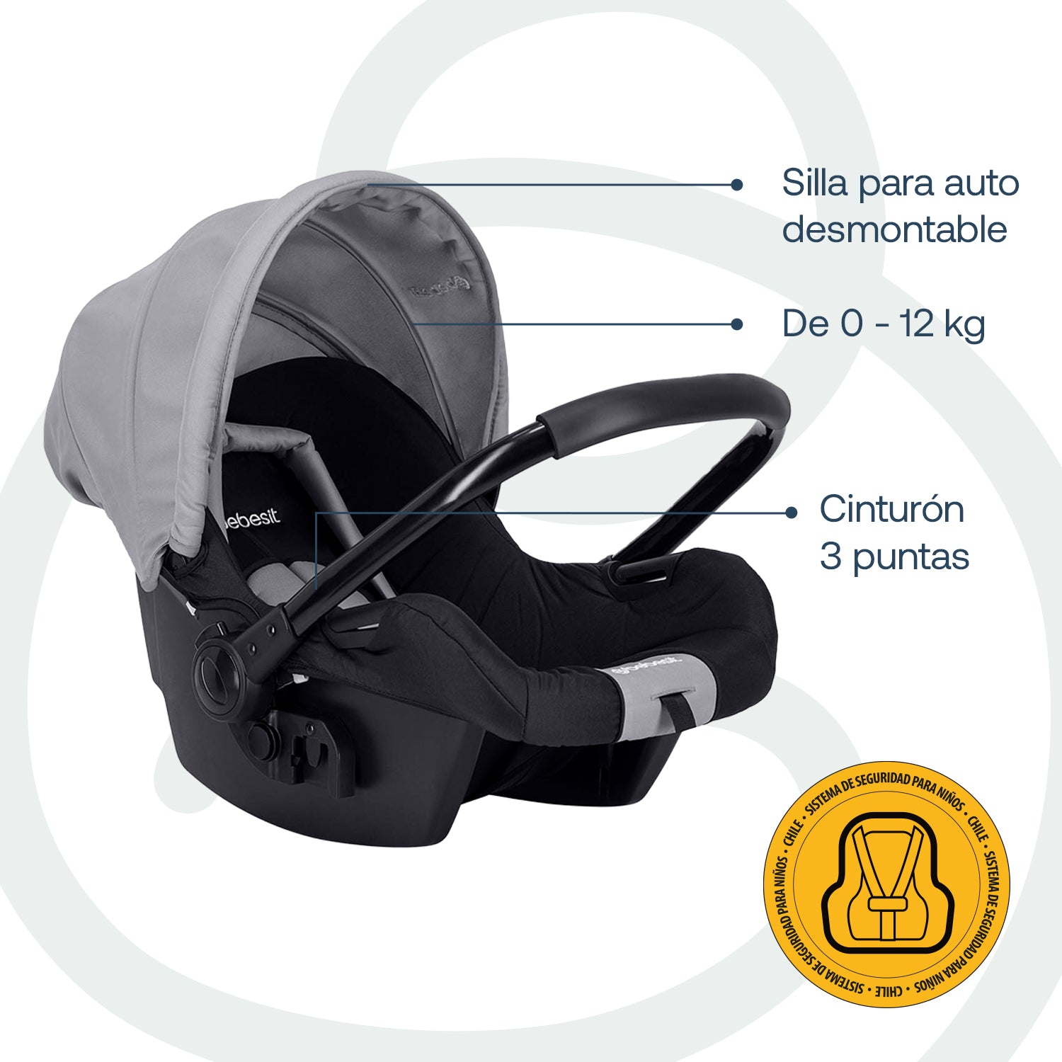 Coche Travel System Go Lite Gris