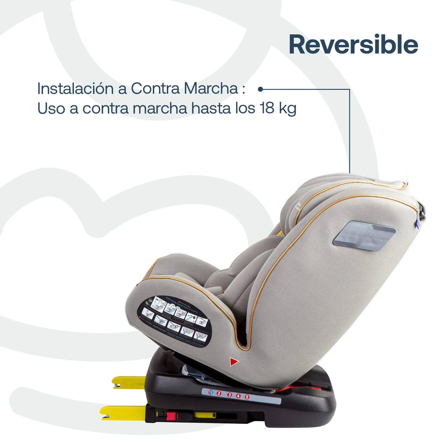 Silla de Auto Convertible 360° Isofix Supra Gris claro