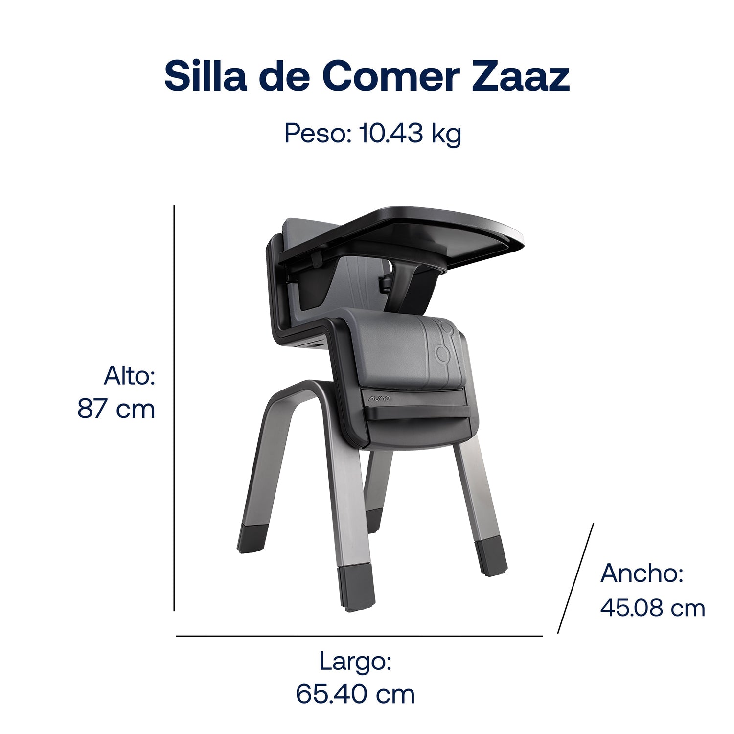 Silla de Comer Zaaz Pewter