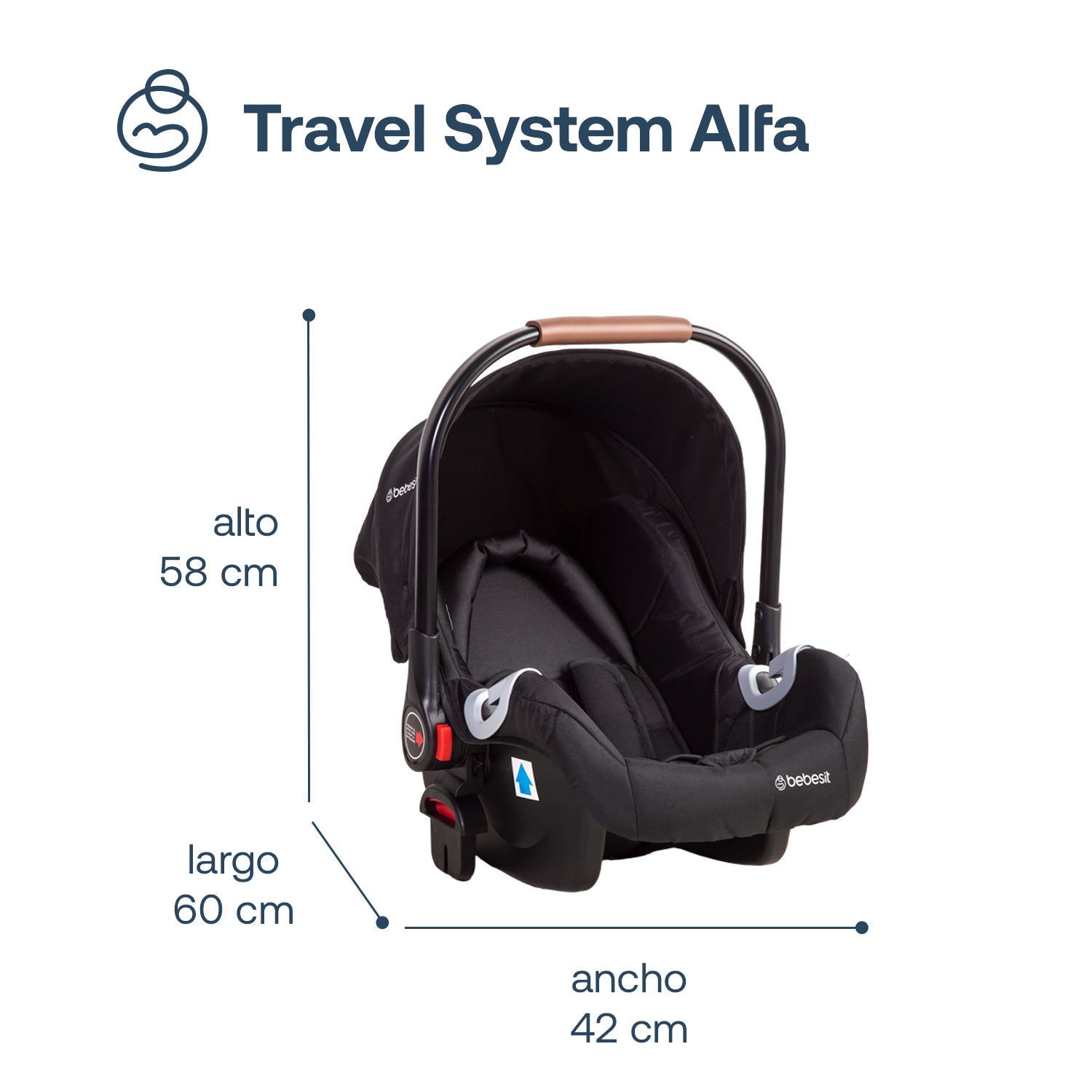 Coche Cuna travel system Alfa Nuevo Negro