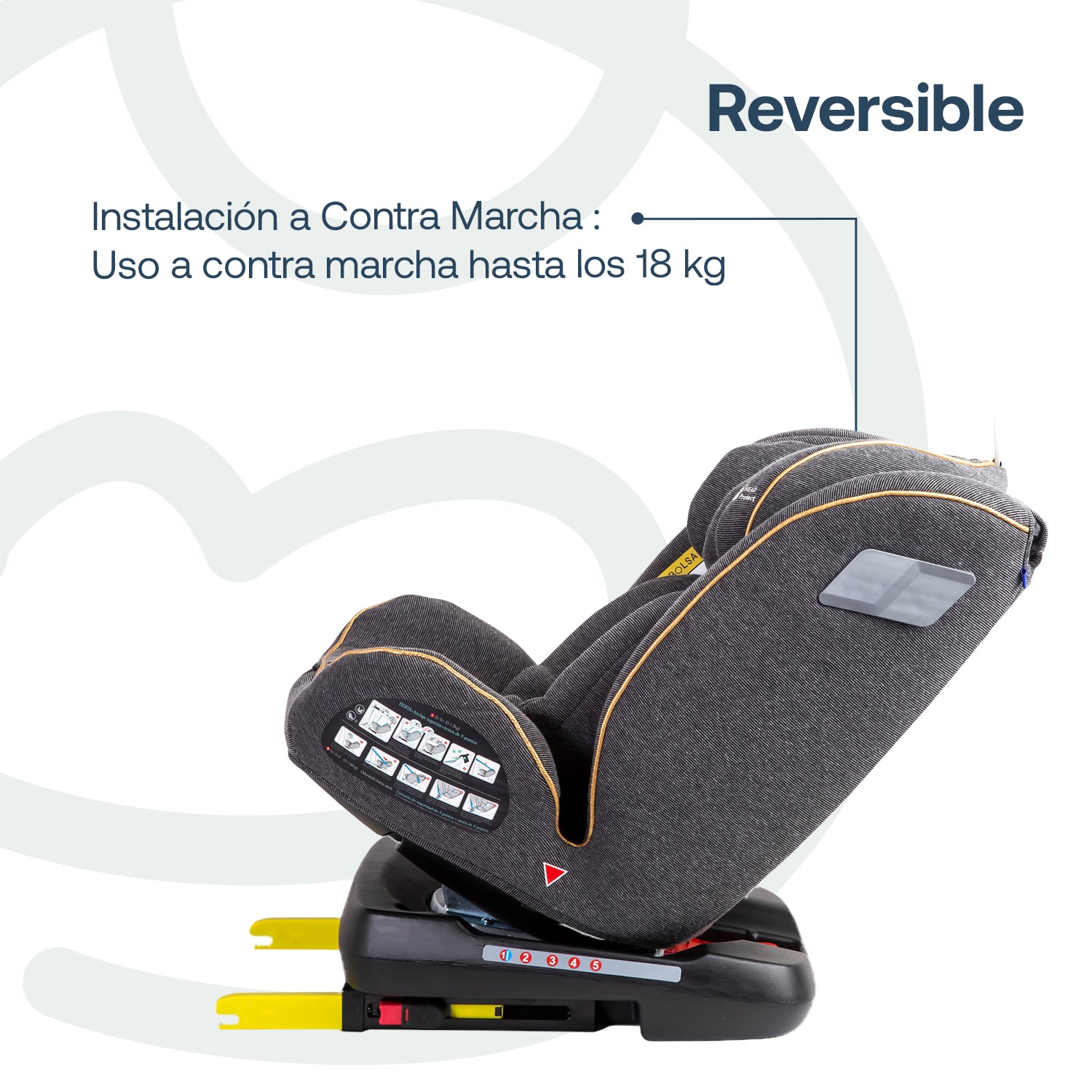 Silla de Auto Convertible 360° Isofix Supra Gris