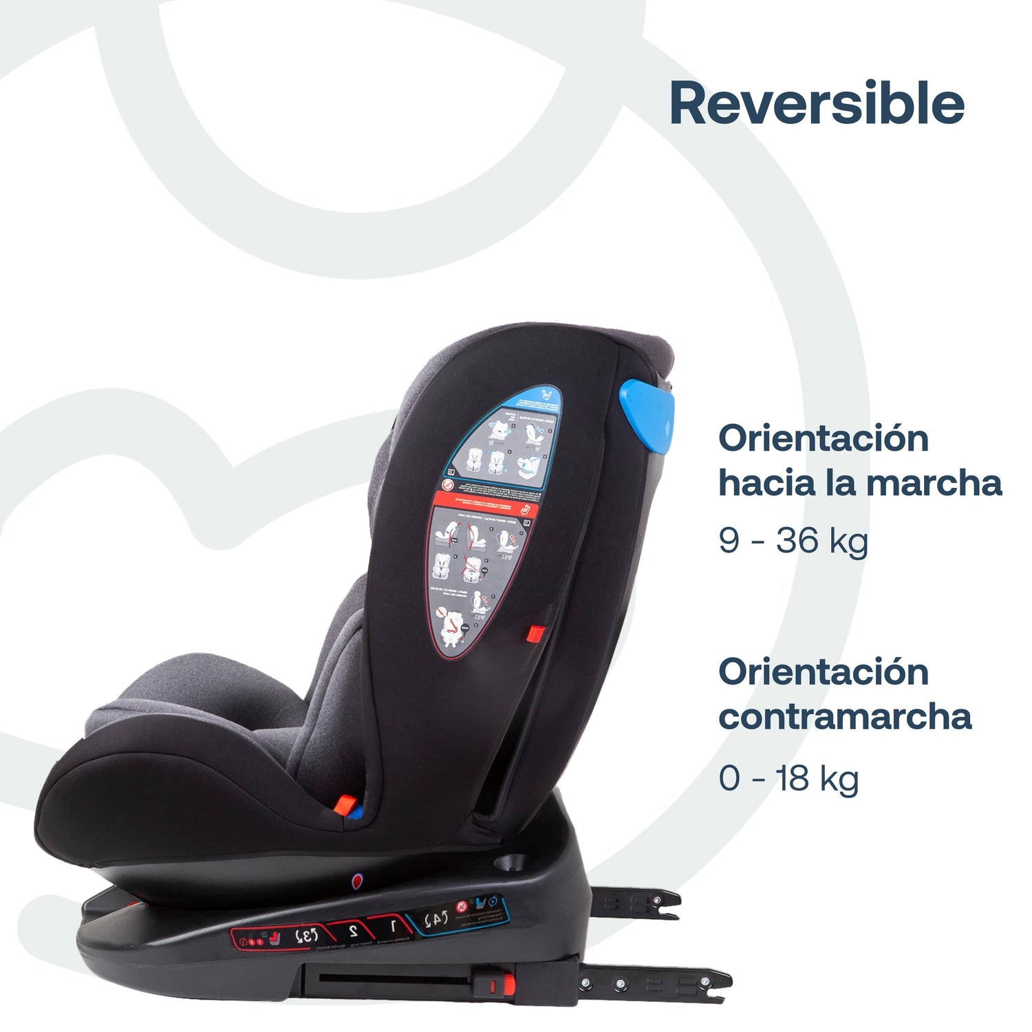 Silla de Auto Convertible 360° Isofix Saturn Gris