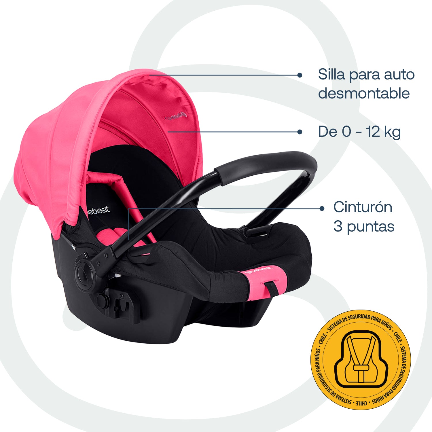 Coche Travel System Go Lite Rosado