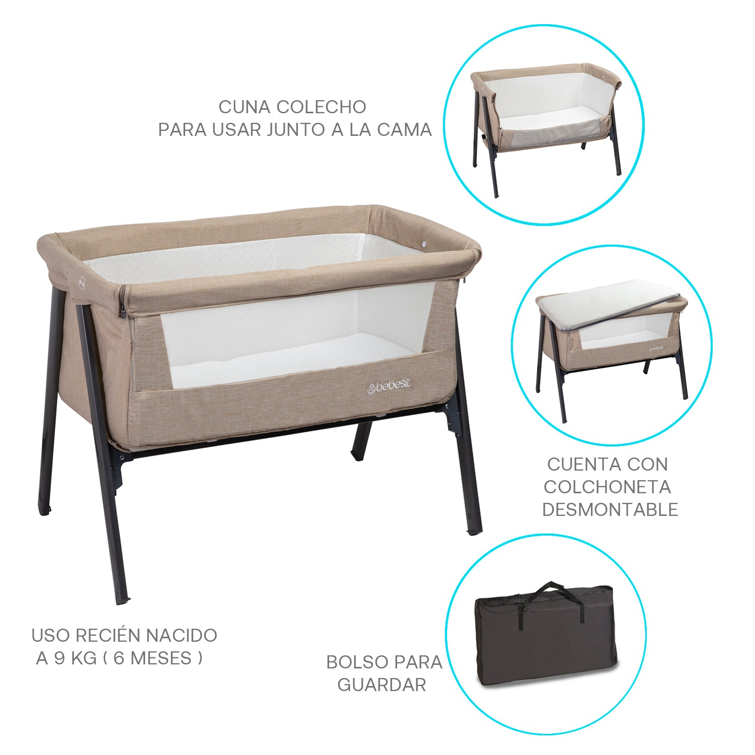 Cuna Colecho Easy Beige