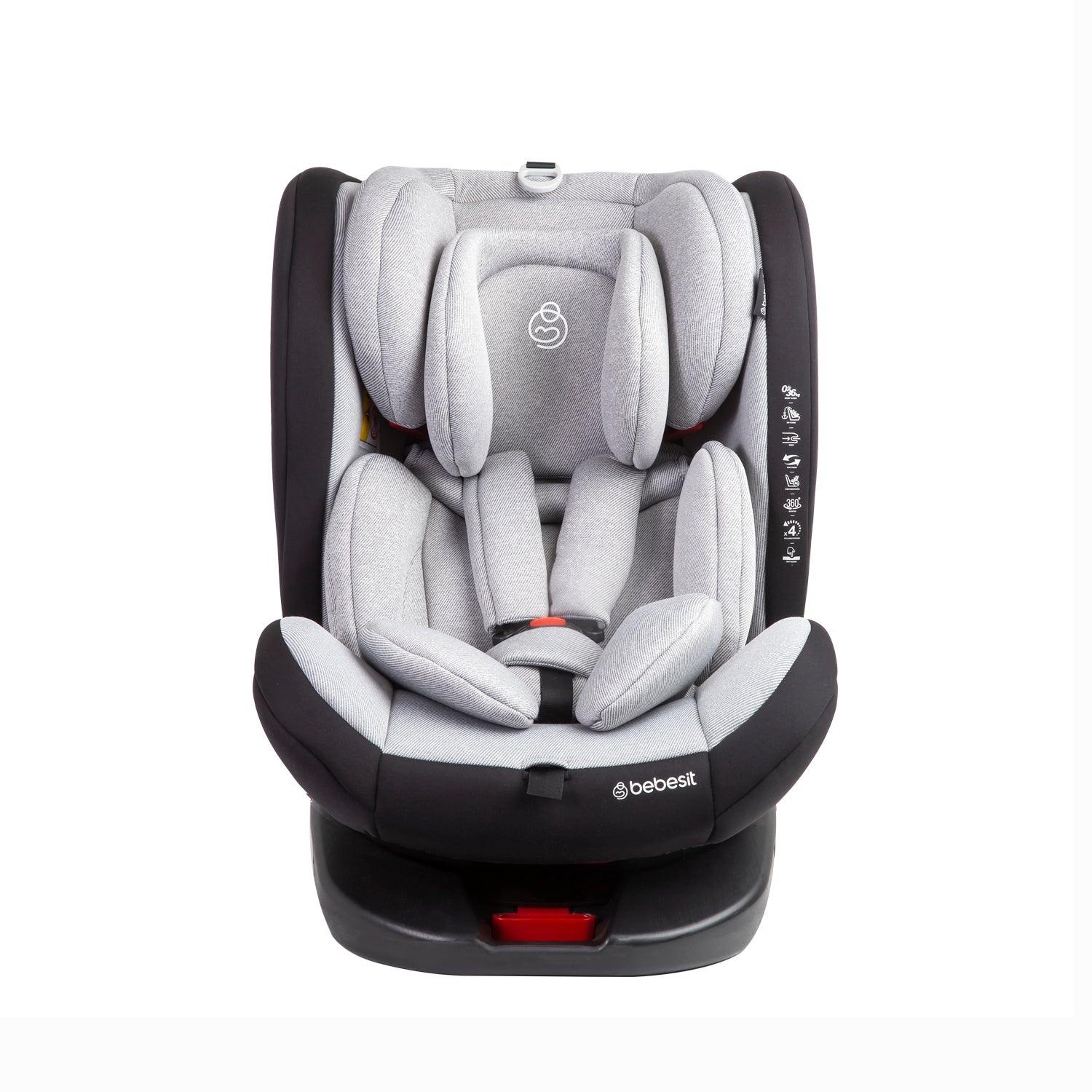 Silla de Auto Convertible 360° Isofix  Saturn Gris claro
