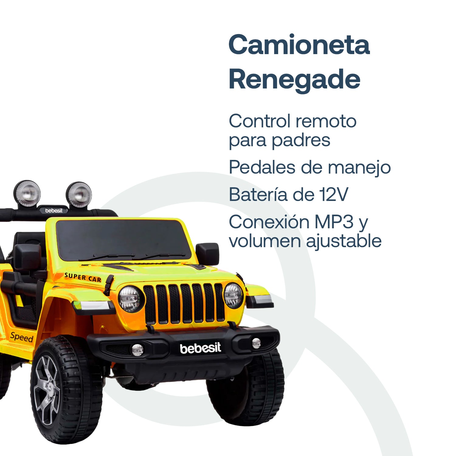 Camioneta Eléctrica Renegade Amarillo Bebesit