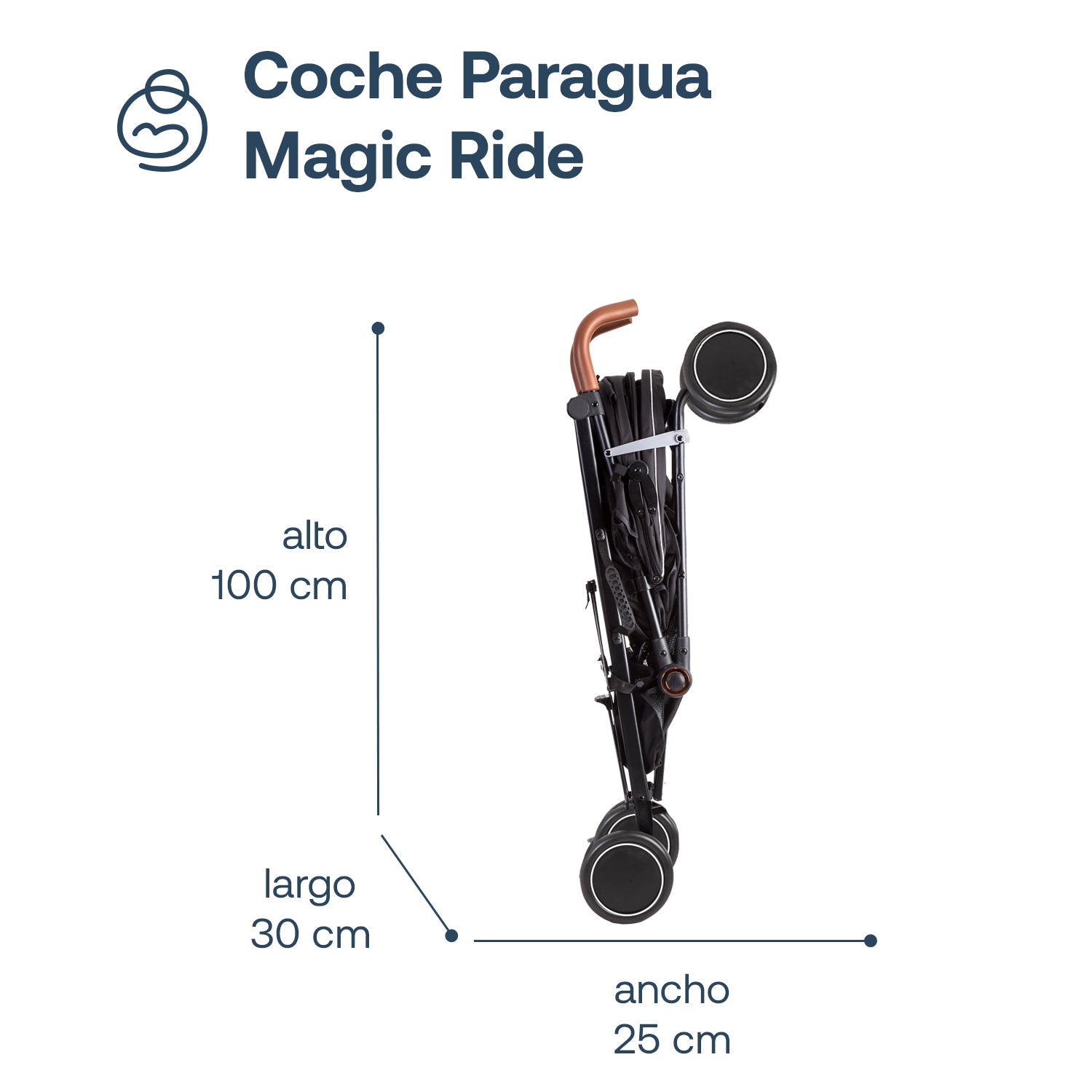 Coche Paragua Magic Ride Fiesta Negro Bebesit