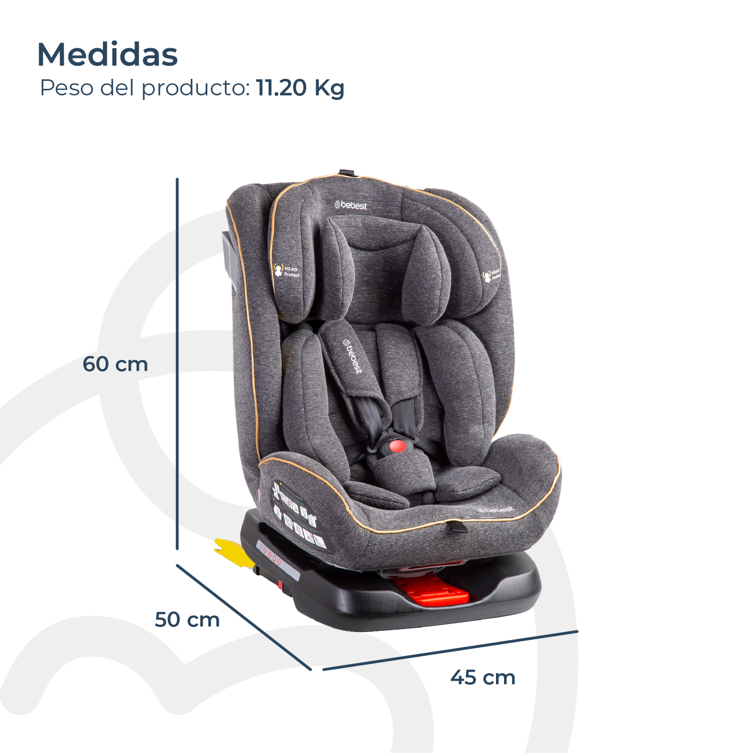 Silla de Auto Convertible 360° Isofix Supra Gris