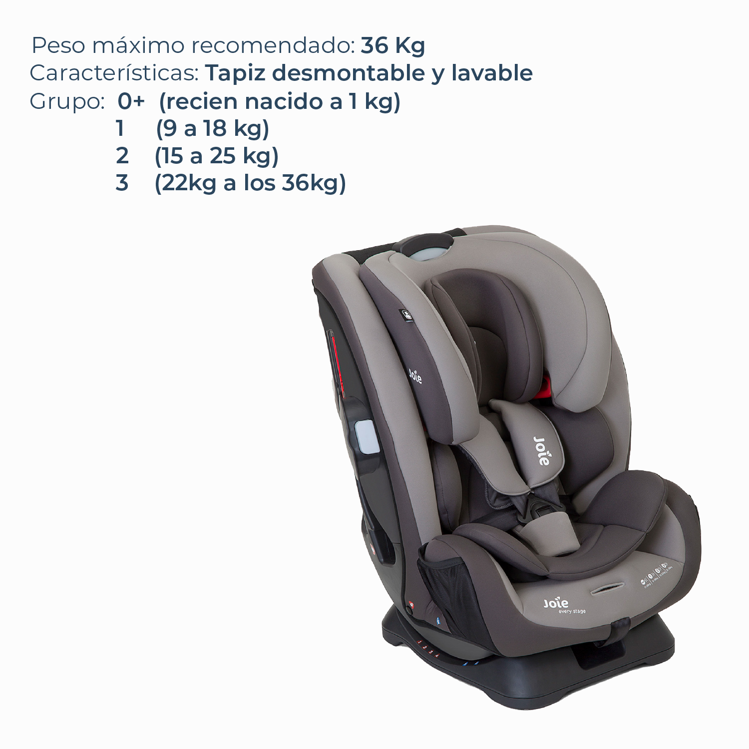 Silla de Auto Convertible Every Stage Dark Pewter