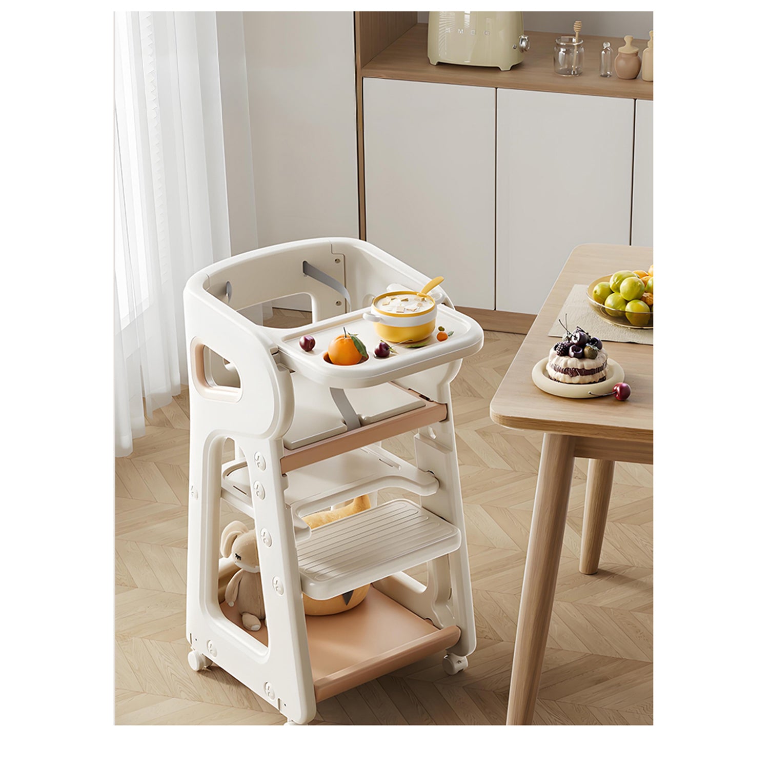 Silla de Comer para Bebés TidyFeed Blanco Gris