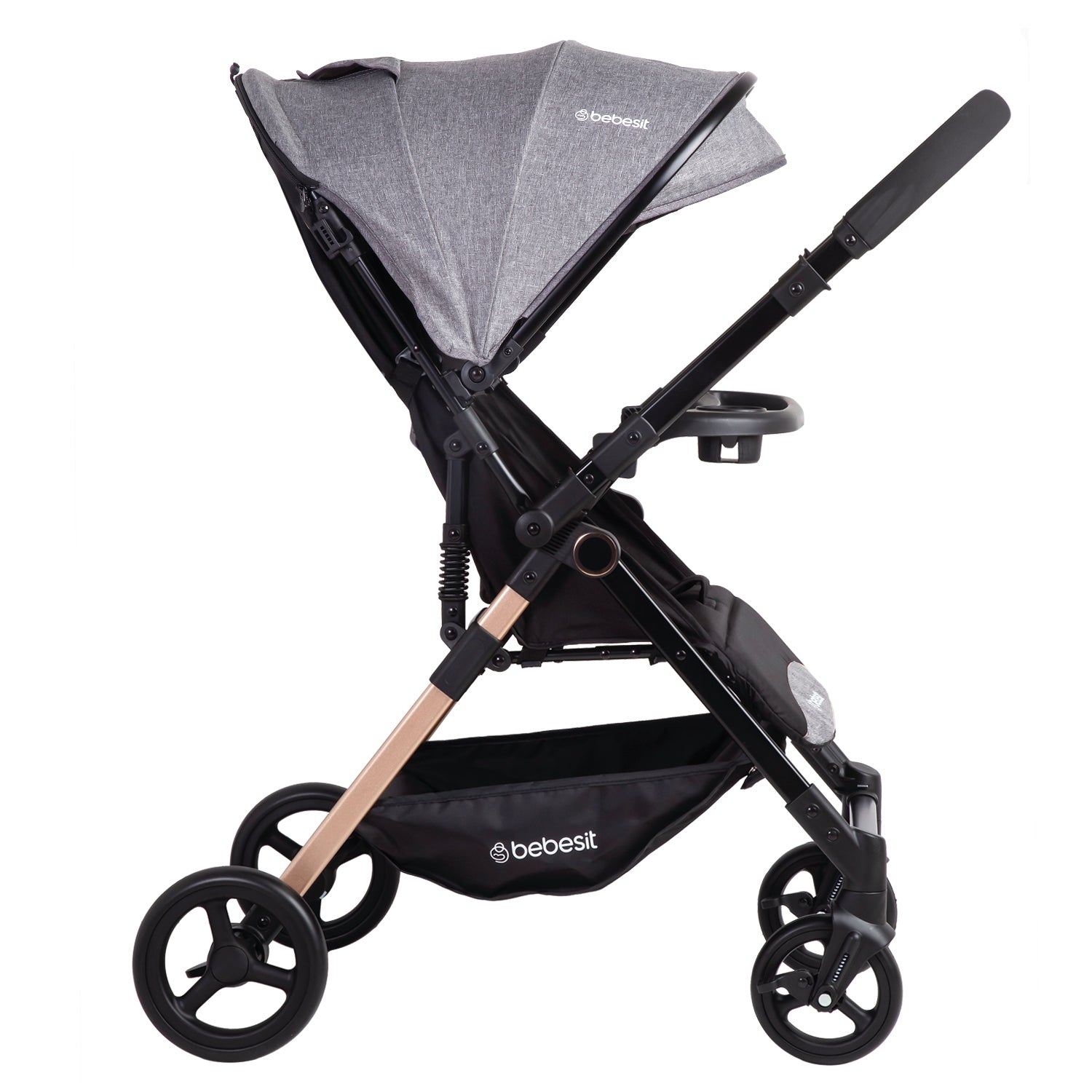 Coche de Paseo City Reversible con Bandeja Gris