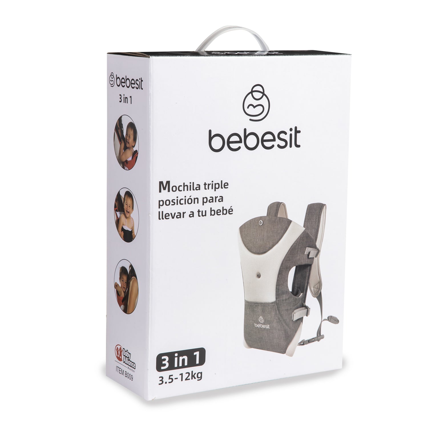 Portabebés 3 posiciones en 1 Negra