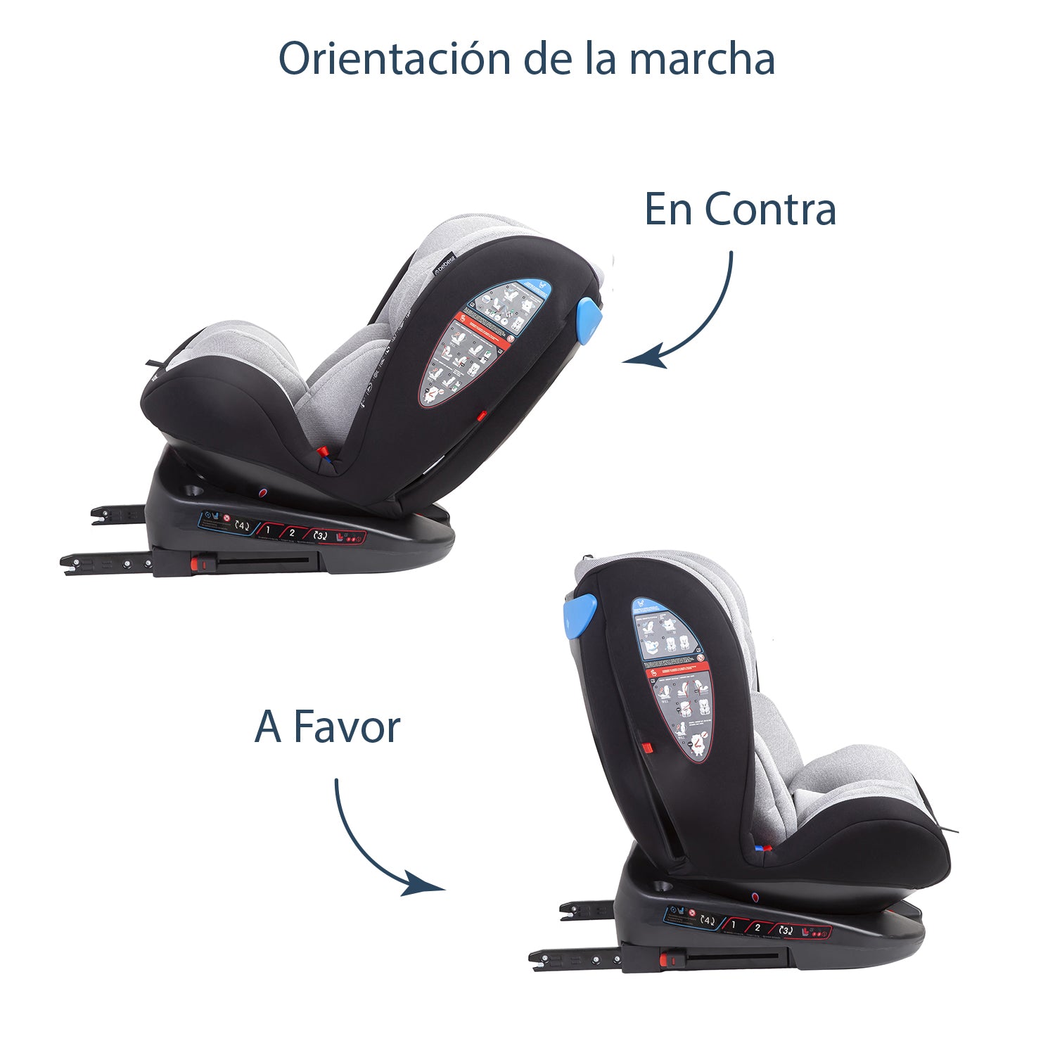 Silla de Auto Convertible 360° Isofix  Saturn Gris claro